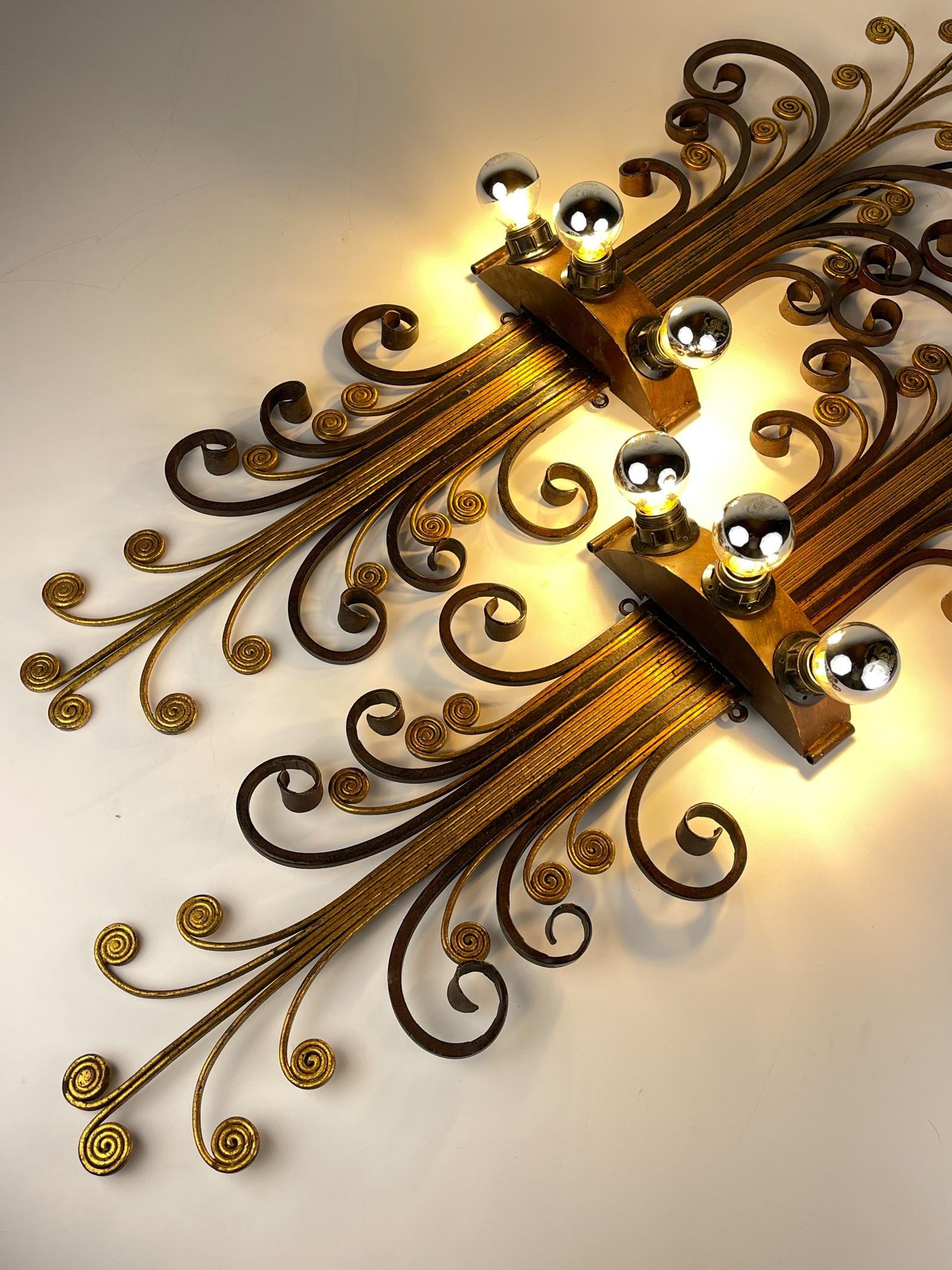 Large Wall Lights by Banci Firenze, Italy, 1960s, Set of 2, Vintage home decor