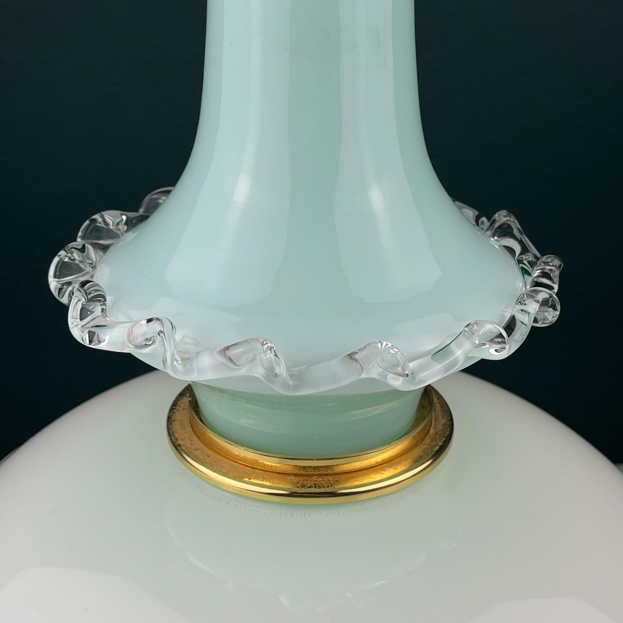 Vintage Murano glass pendant lamp by Venini, Italy 1970s, Mid-century Italian modern
