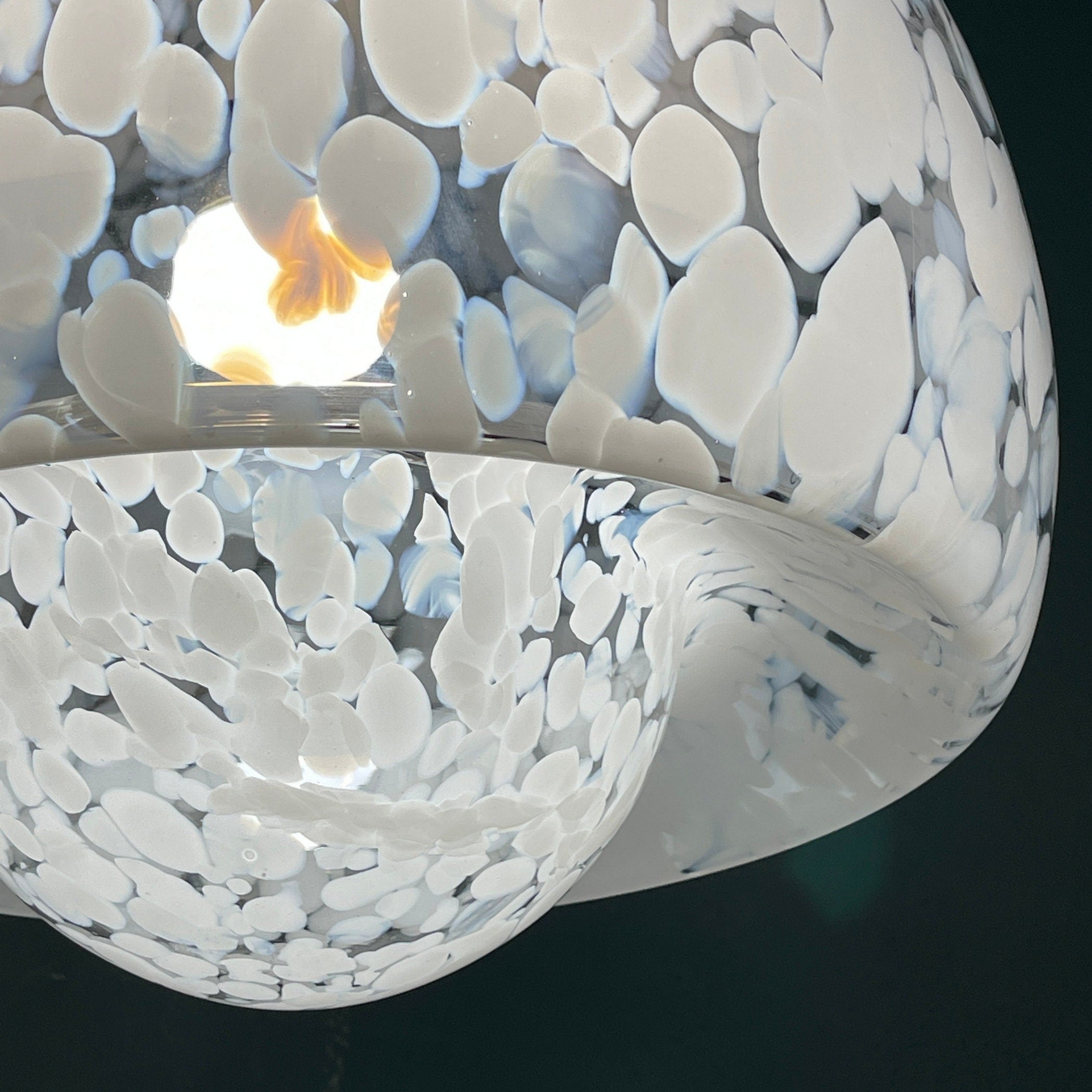 Vintage Murano Glass Mushroom Pendant Lamp: Carlo Nason Mazzega, Italy 1960s