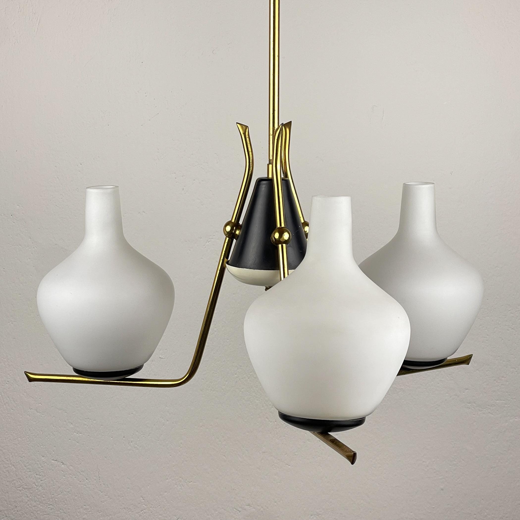Mid-century chandelier by Stilnovo, Italy 1950s, Vintage home decor