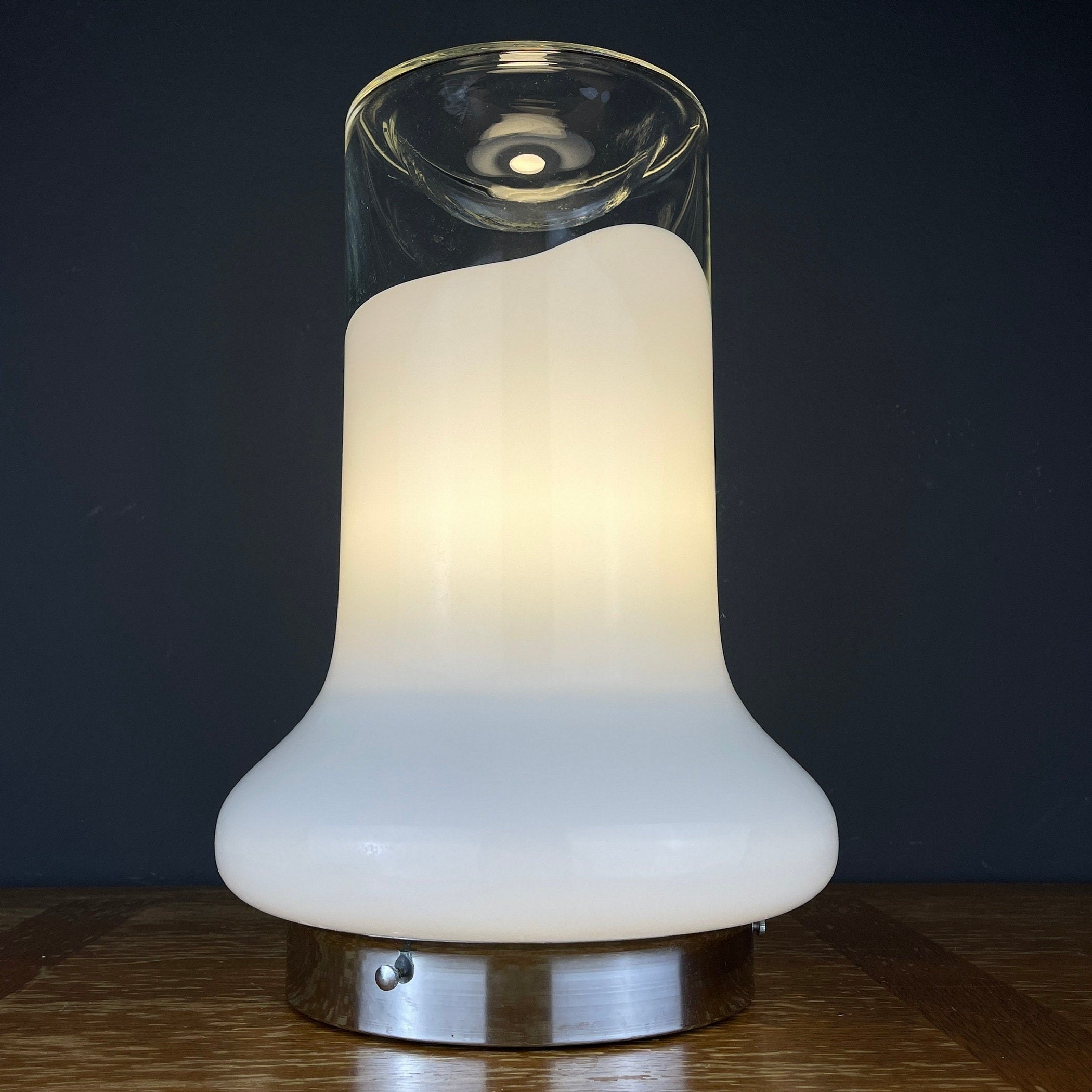 Vintage Murano Glass Table Lamp by Roberto Pamio for Leucos, Italy