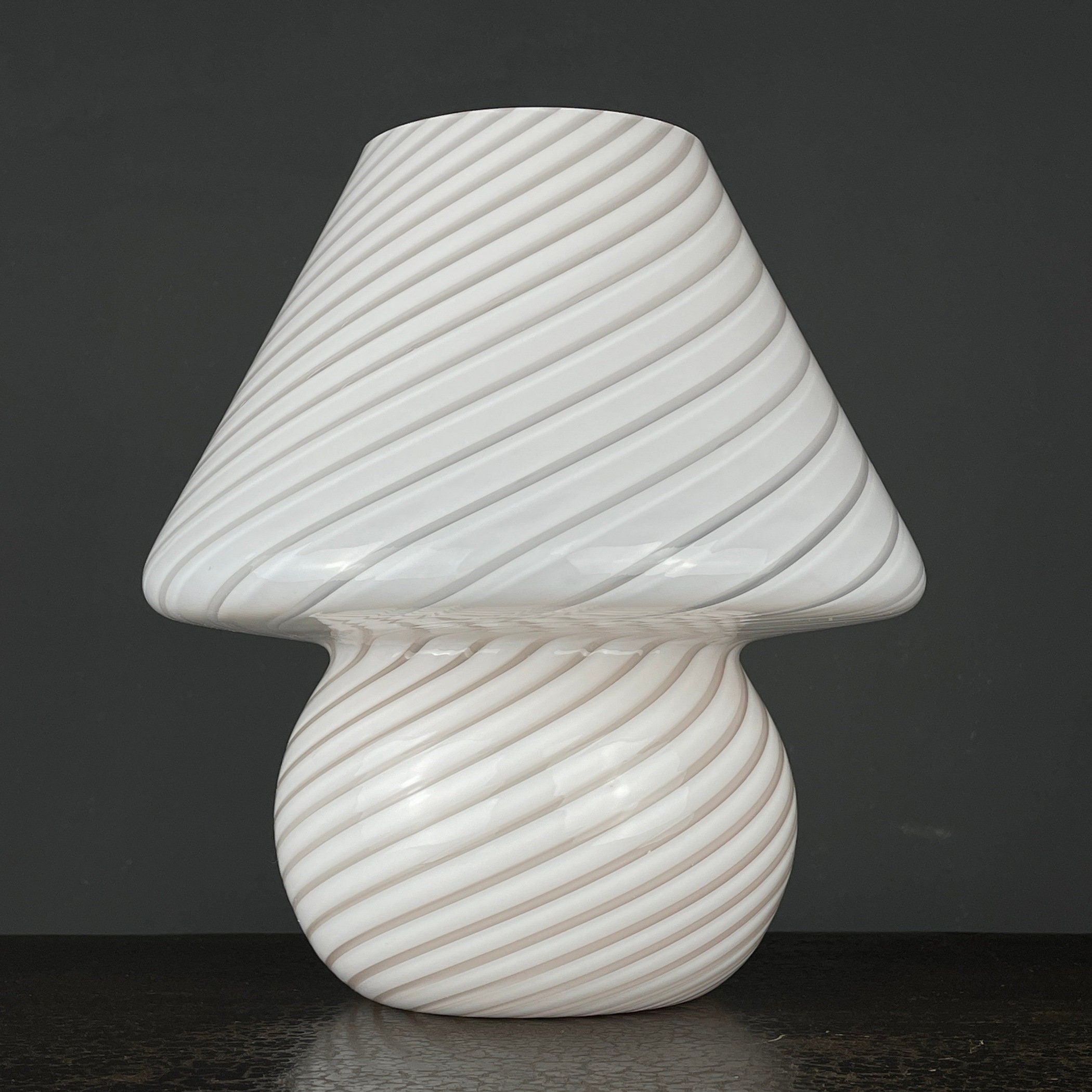 Vintage Swirl Murano Glass Table Lamp Mushroom, Italy 1970s