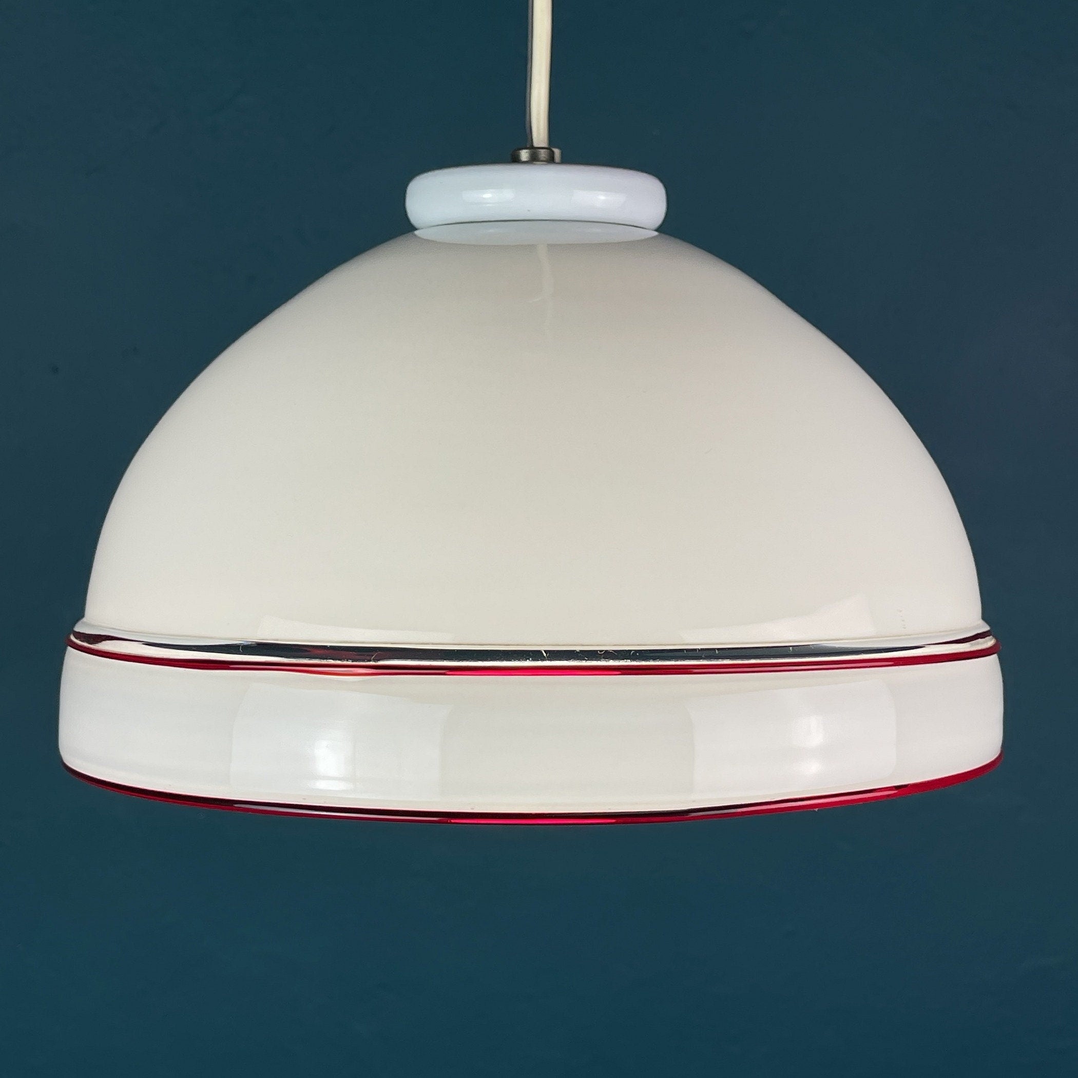 Vintage Murano Glass Pendant Lamp: 70s Italian Mid-Century Modern Lighting