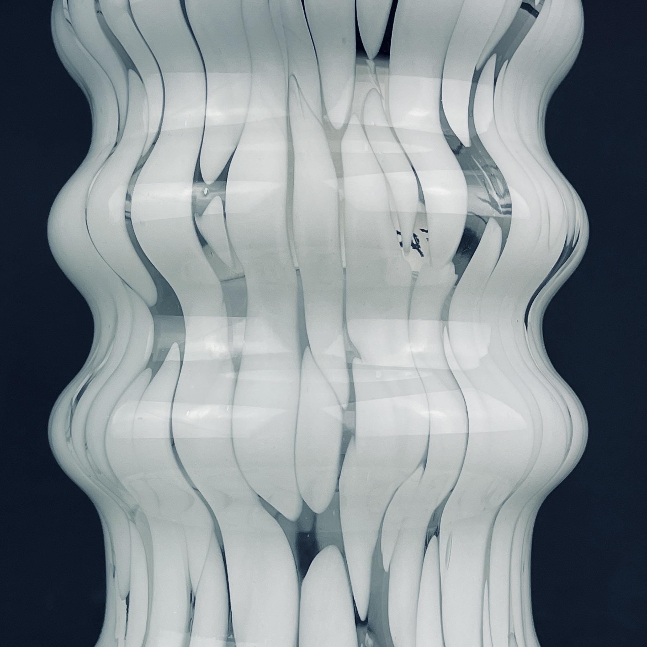 White murano pendant lamp by Carlo Nason for Mazzega, Italy 1960s