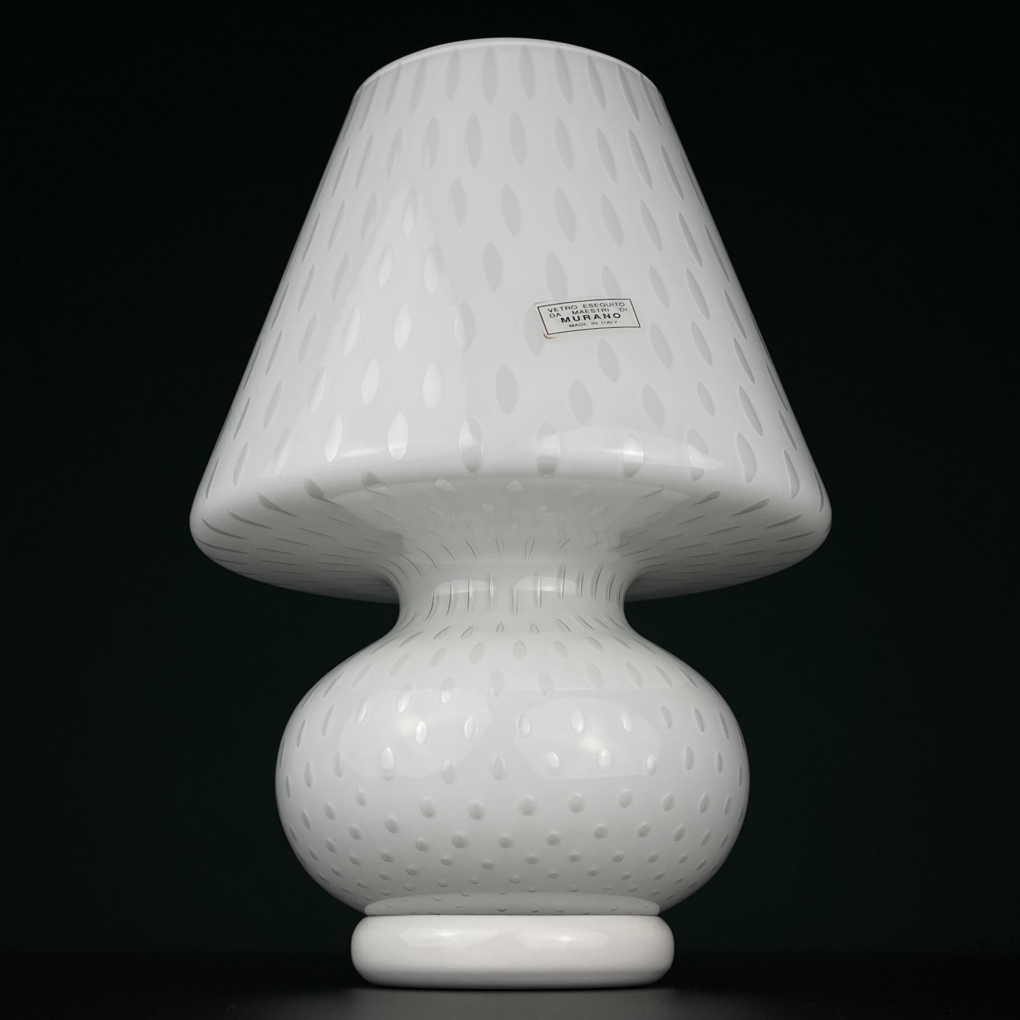 Original Murano Glass Table Lamp Mushroom, Italy 1990s, Vintage home decor