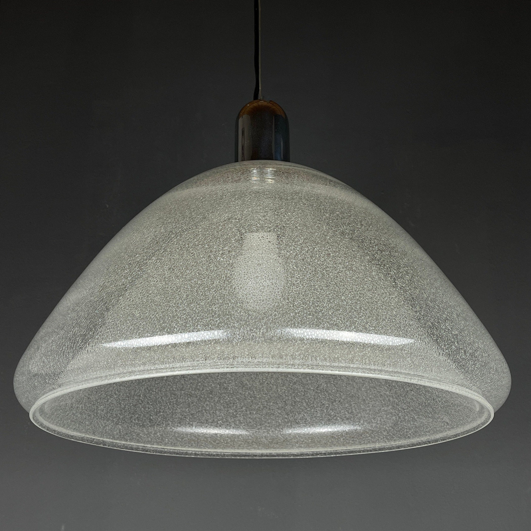 Carlo Nason Murano Glass Pendant Lamp: Mazzega Italian Lighting, 1960s