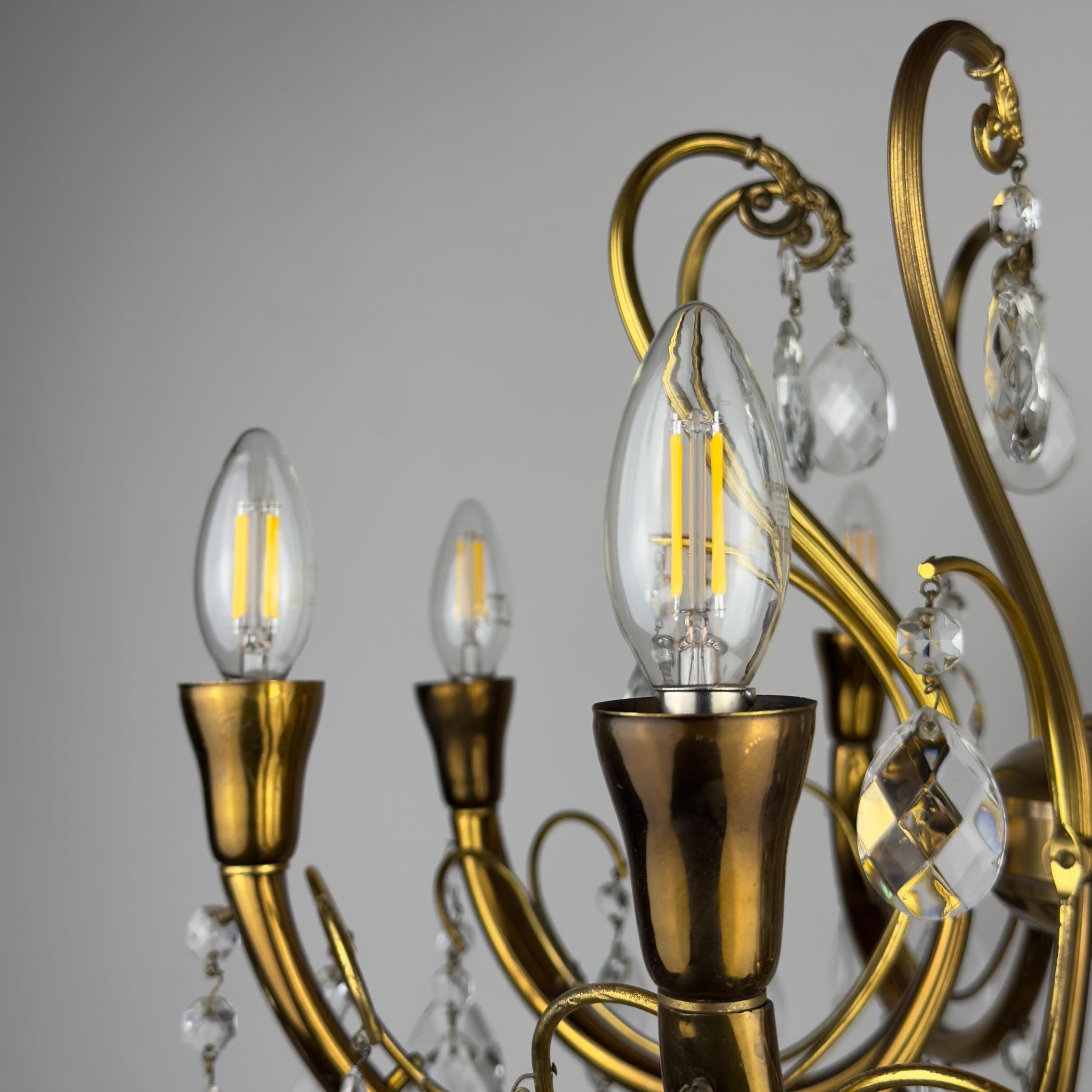 Vintage crystal chandelier, Italy 1950s