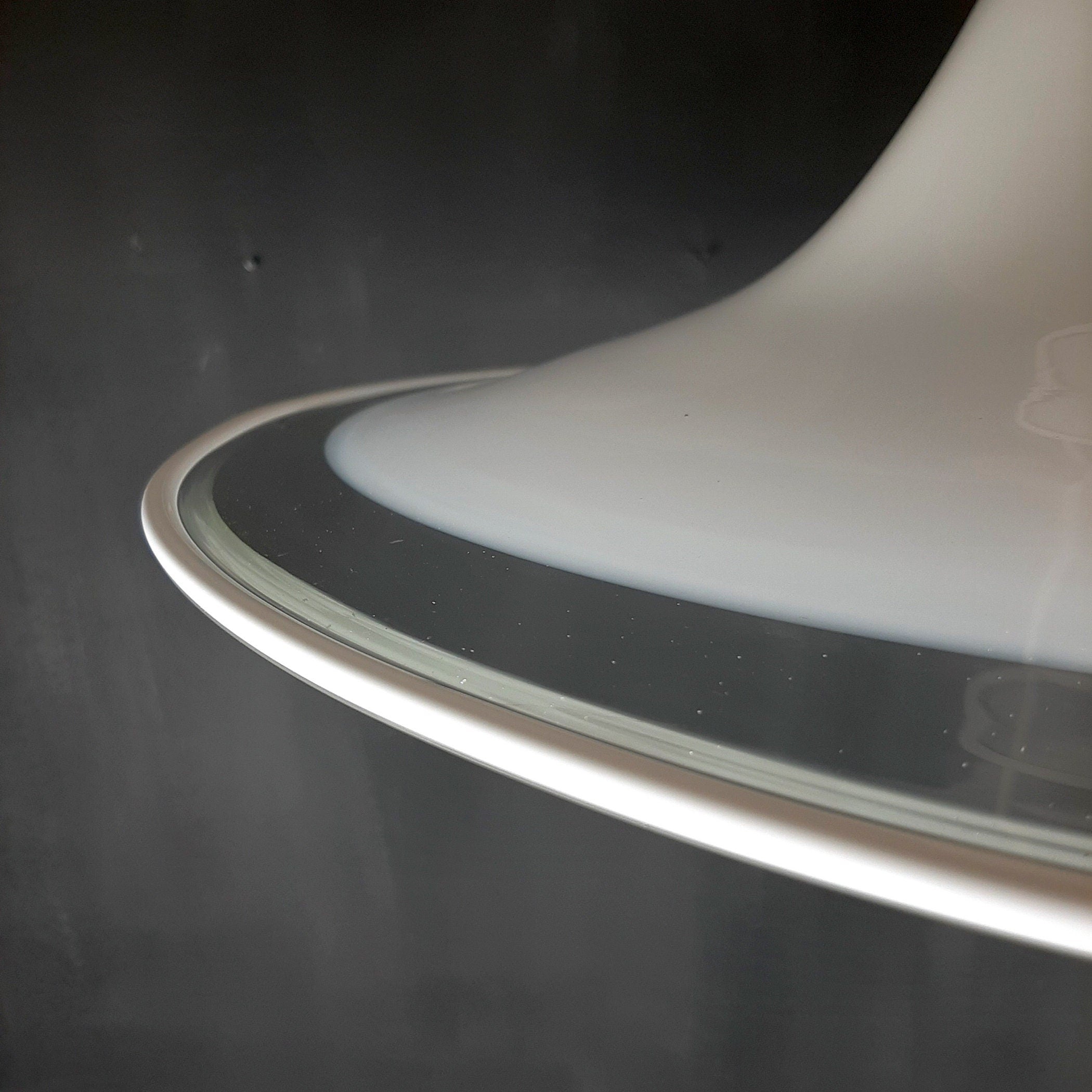 Murano glass white pendant lamp Italy 1970s Mid-century lighting XL ceiling lamp