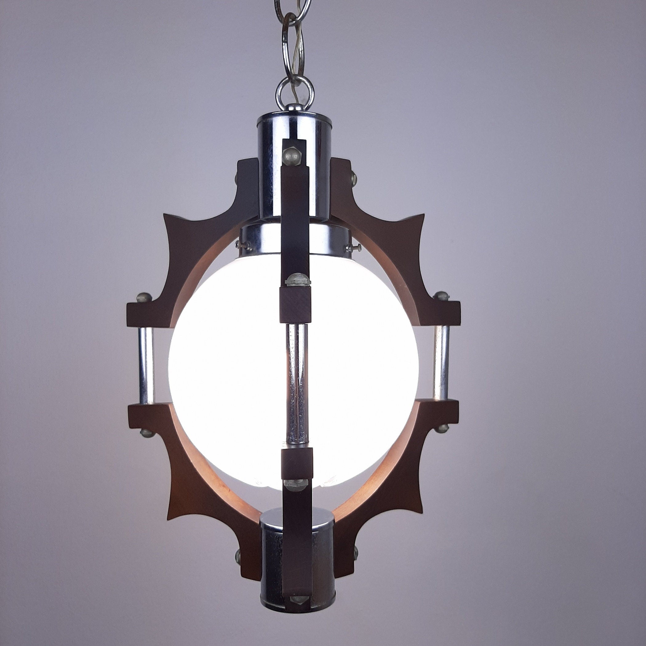 Vintage murano pendant lamp Mazzega Italy 1970s MCM Space Age
