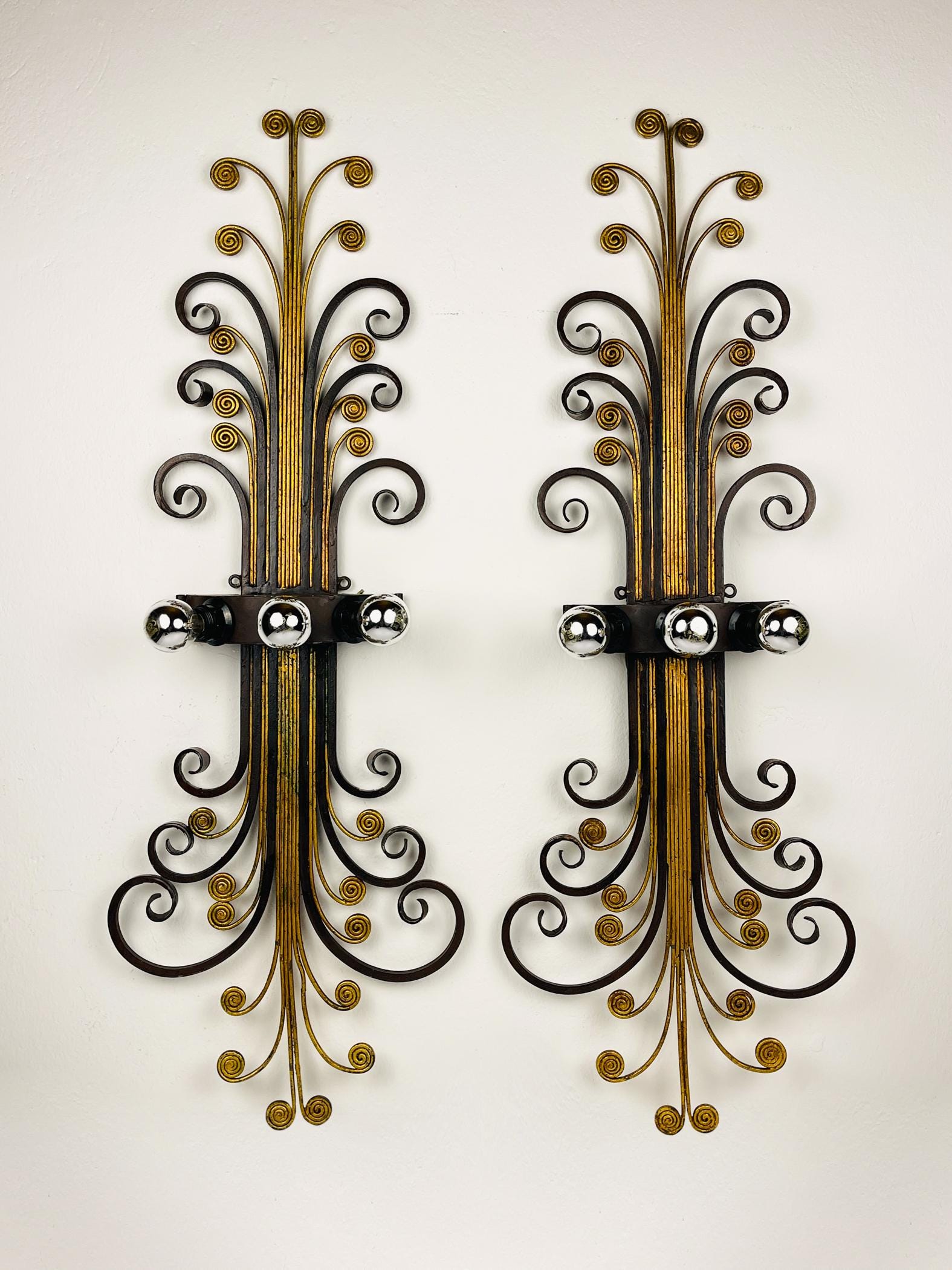 Large Wall Lights by Banci Firenze, Italy, 1960s, Set of 2, Vintage home decor