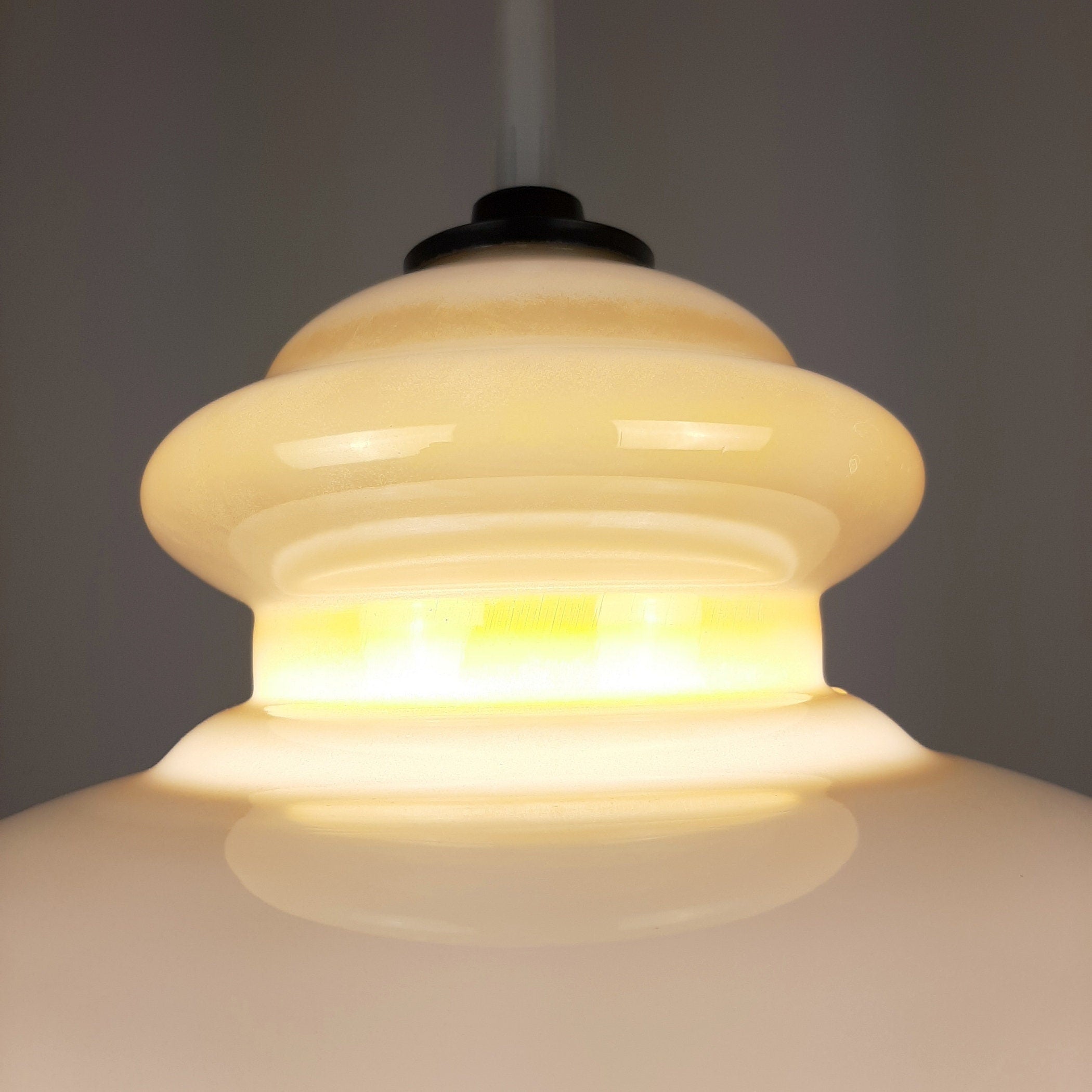 Vintage glass lamp Yugoslavia '70s Mid-century ceiling lamp Retro lighting