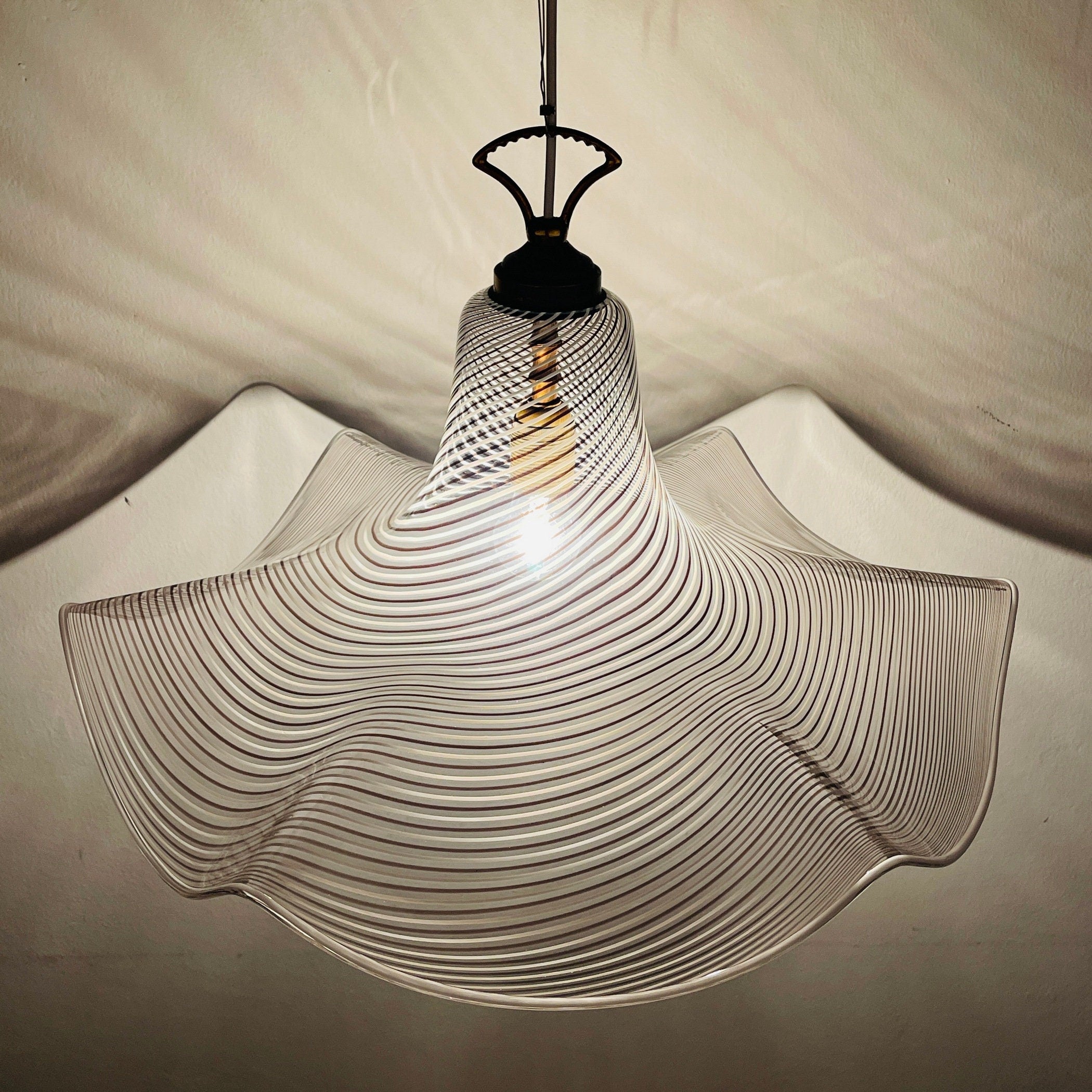 Murano glass pendant lamp Italy '70s Mid-century modern lighting