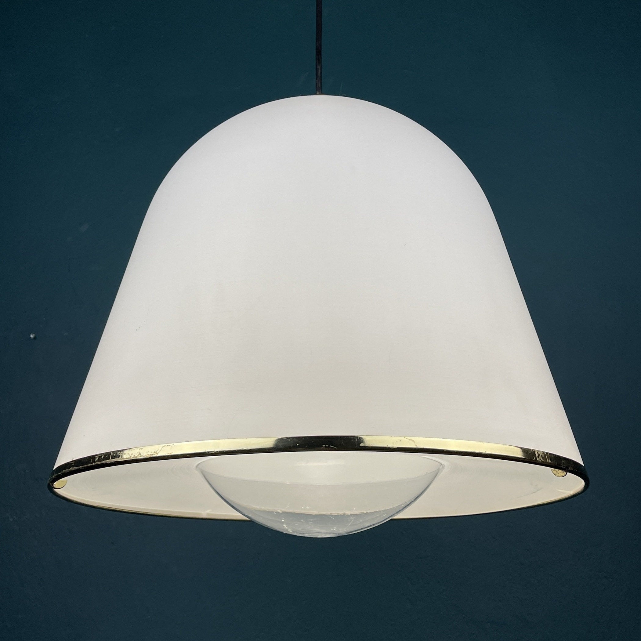 iGuzzini "Kuala" Italian white pendant lamp by Franco BRESCIANI Italy 1970s