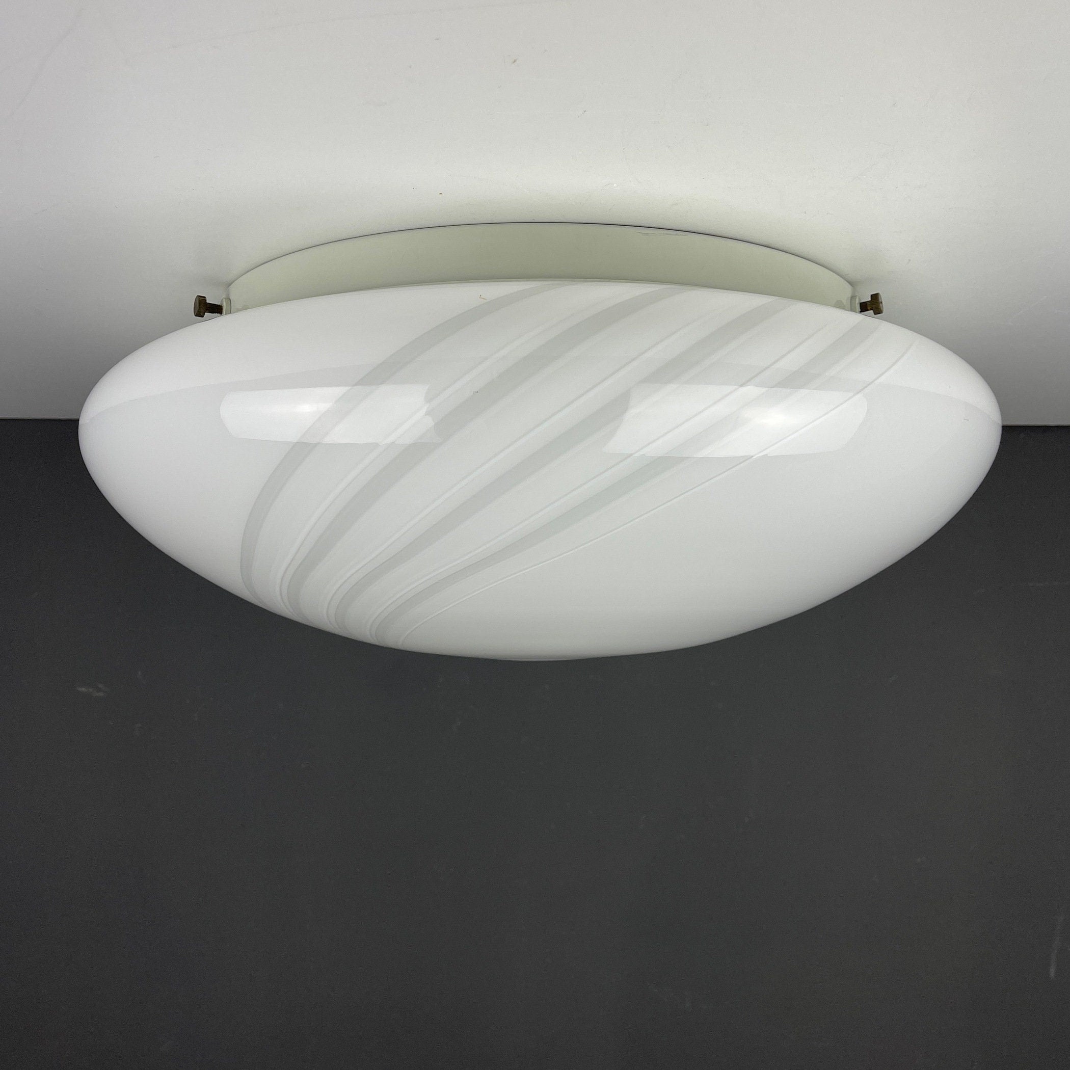 Large classic swirl murano glass ceiling or wall lamp Italy 1970s Retro home decor