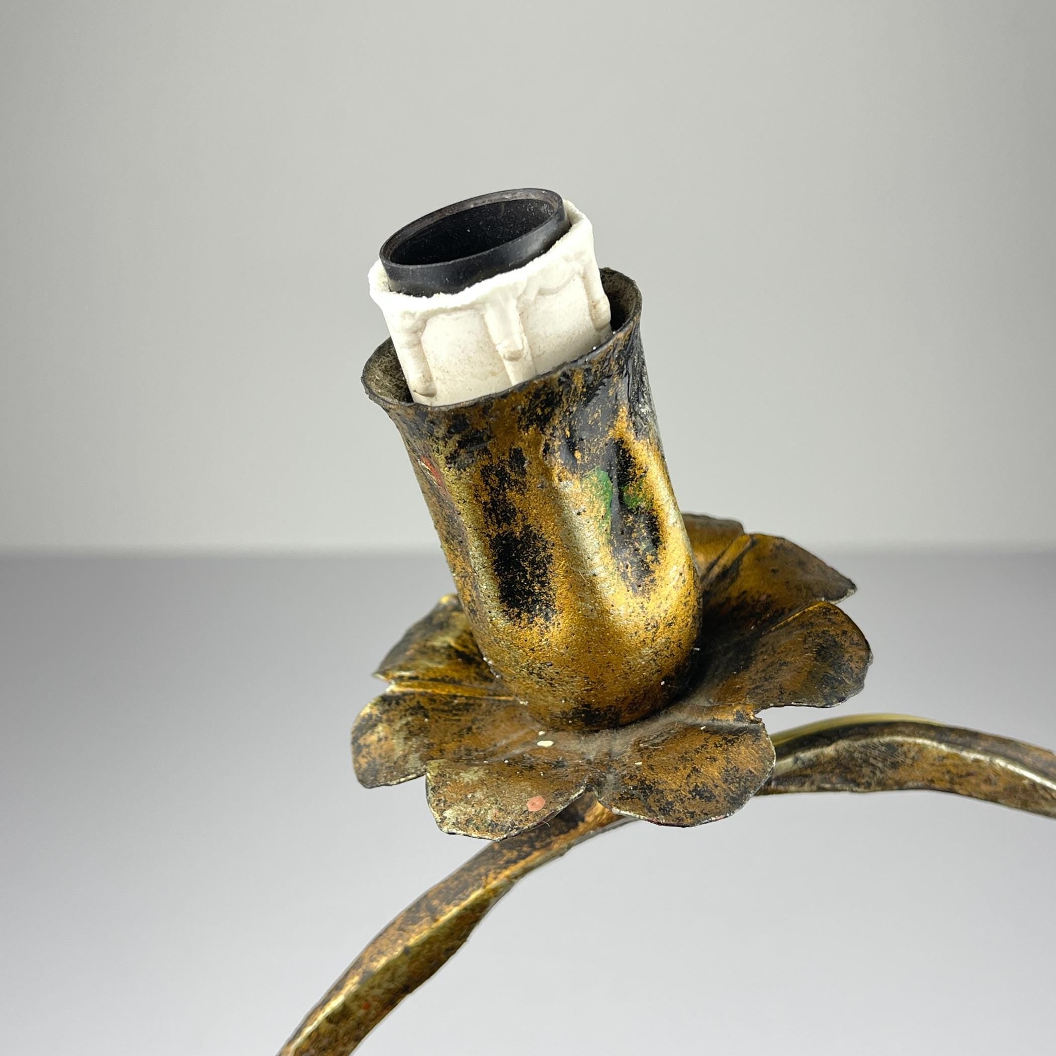 Original metal Brutalist wall lamp by Salvino Marsura, Italy 1960s, Mid-century Modern