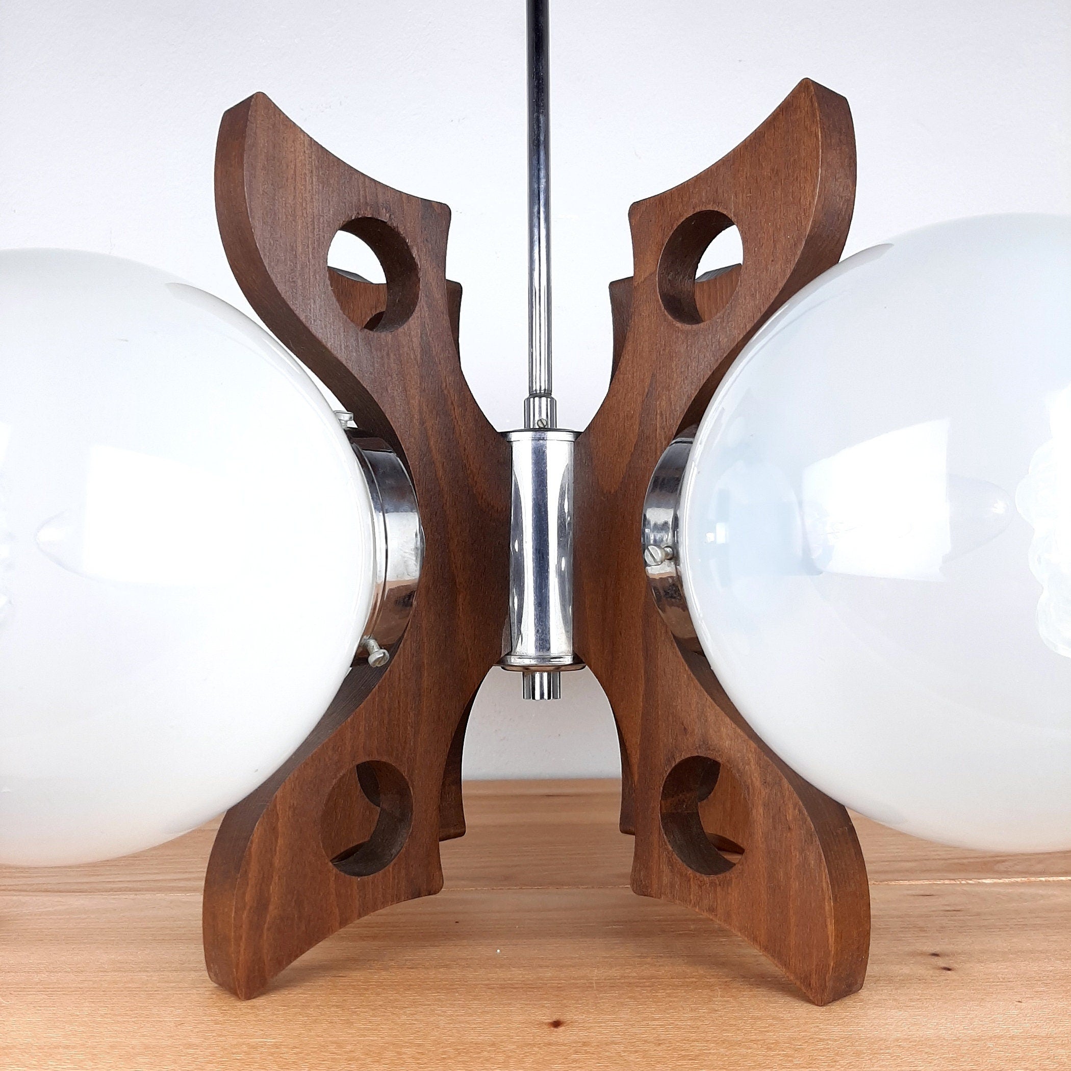 Mid-Century Mazzega Murano Glass Pendant Lamp - 70s Space Age Lighting