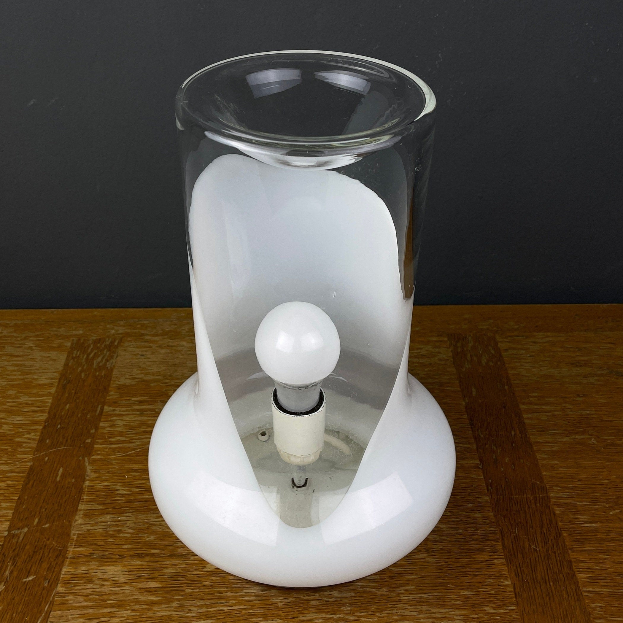 Vintage Murano Glass Table Lamp by Roberto Pamio for Leucos, Italy