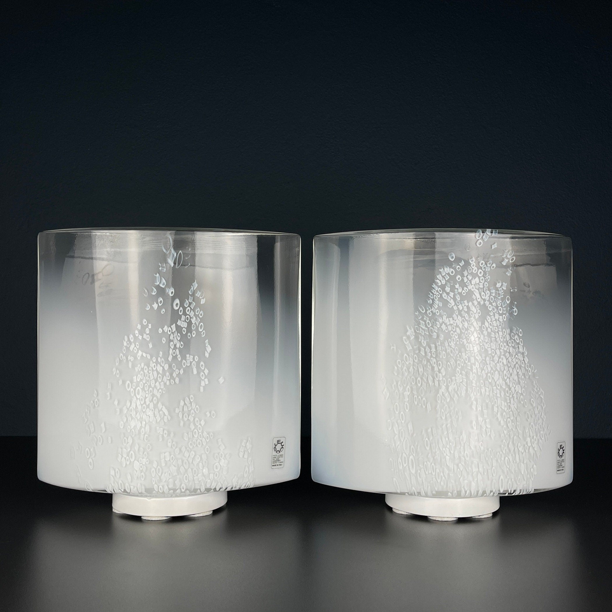 Pair of murano table lamps Idra by Rosanna Tosa for Leucos, Italy 1980s