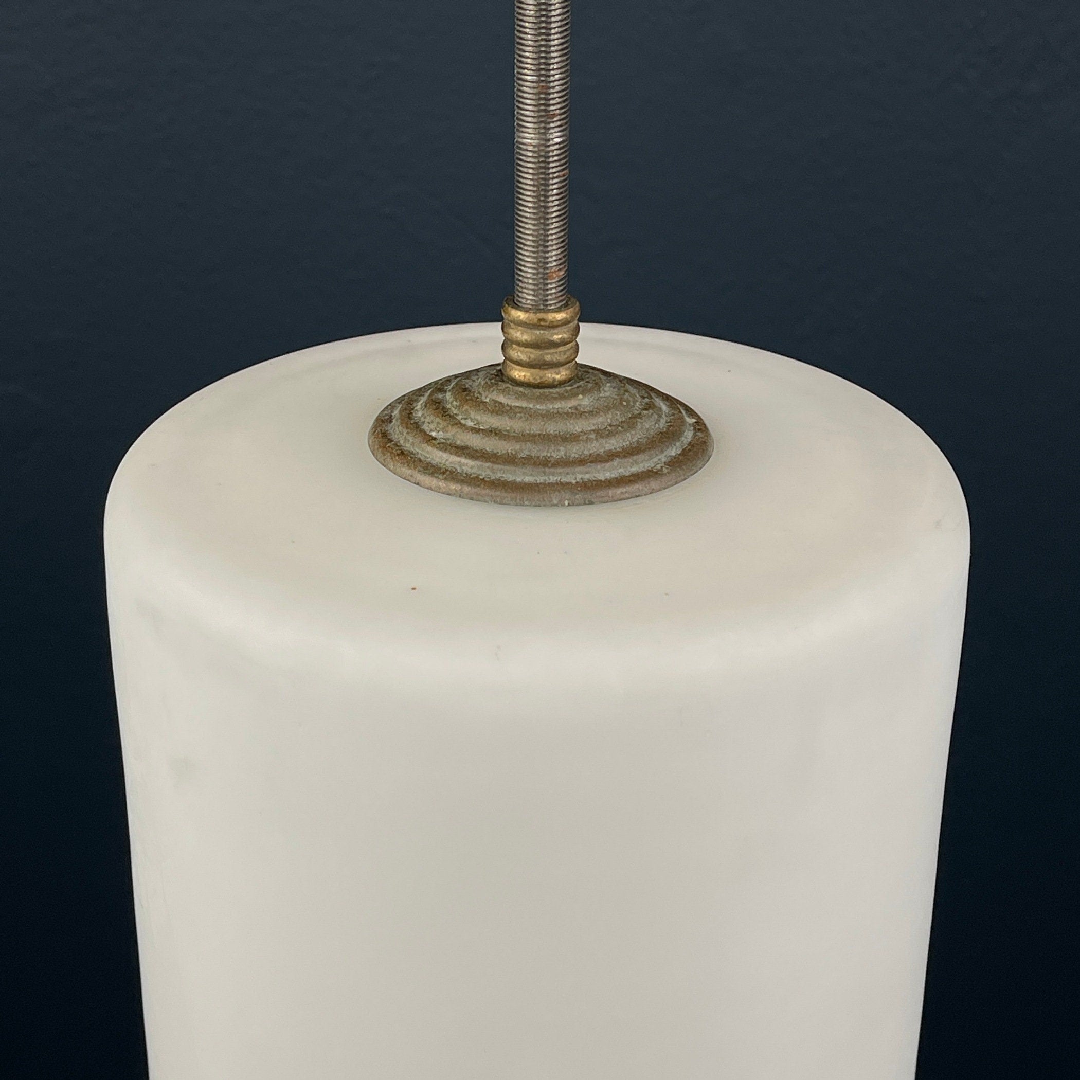 Mid-century opalin glass pendant lamp Italy 1960s Industrial italian lighting