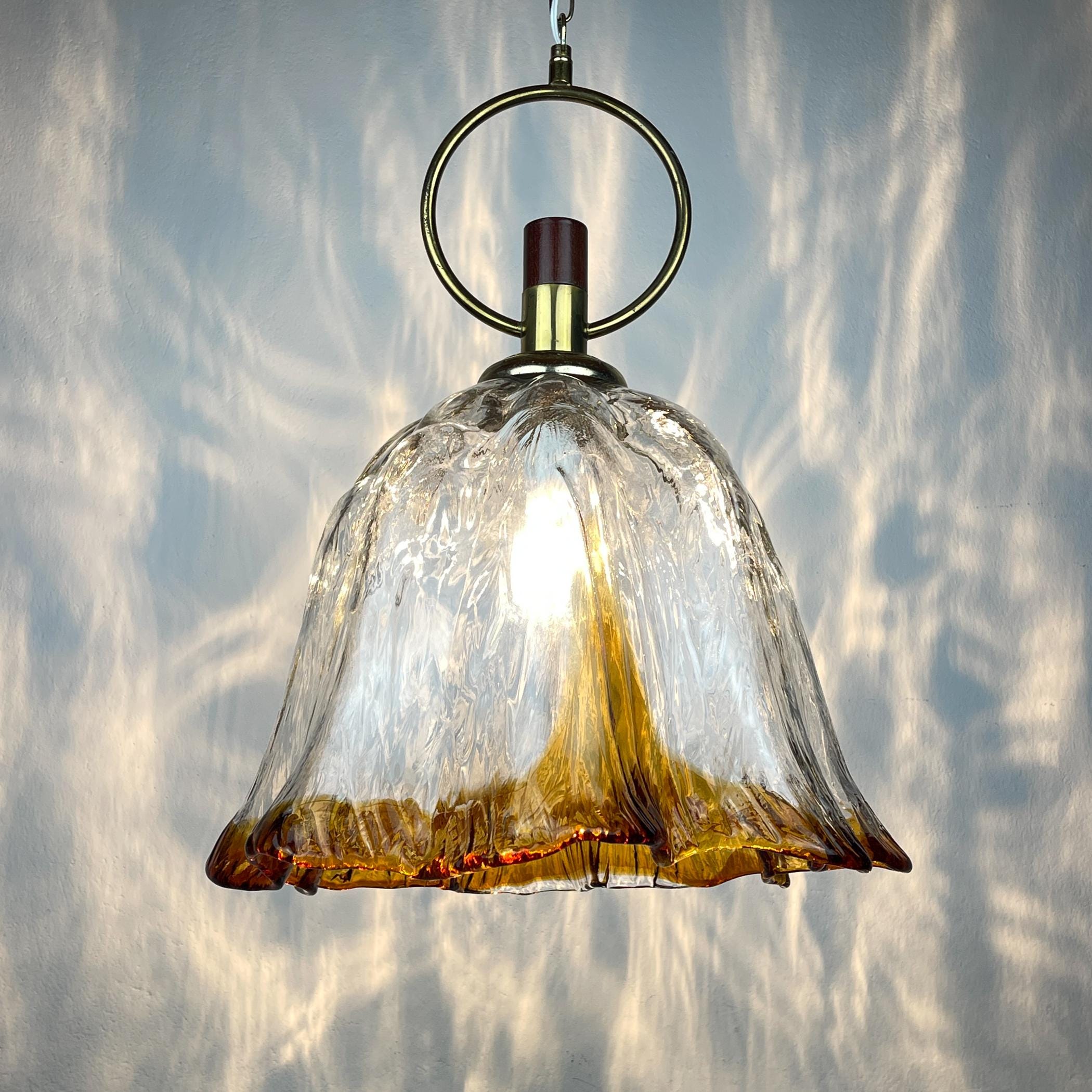 Original Murano pendant lamp, Italy 1970s, Vintage home decor