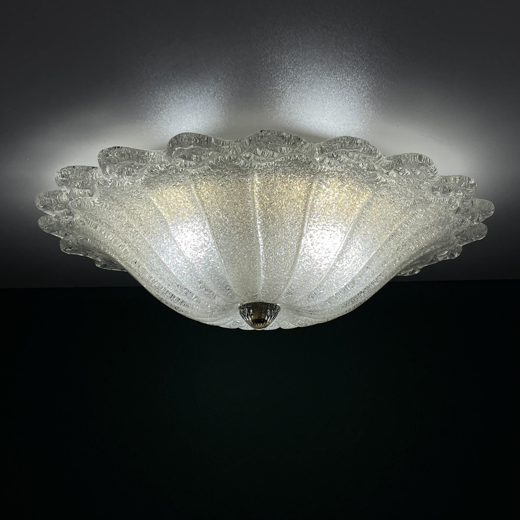 Original murano glass ceiling lamp, Italy 1990s, Vintage home decor