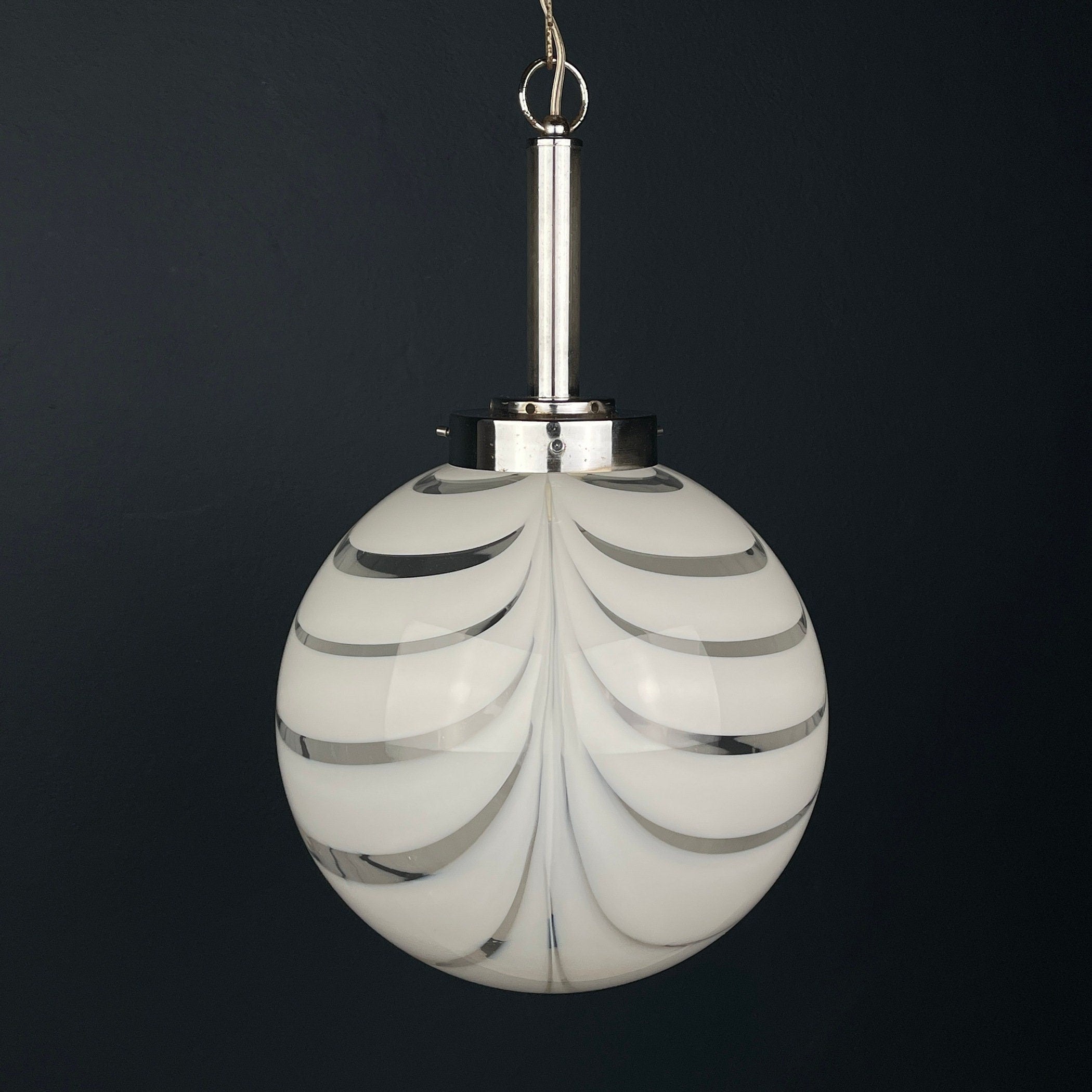 Murano Glass Pendant Lamp, Italy 1960s, Mid-century modern, Retro lighting