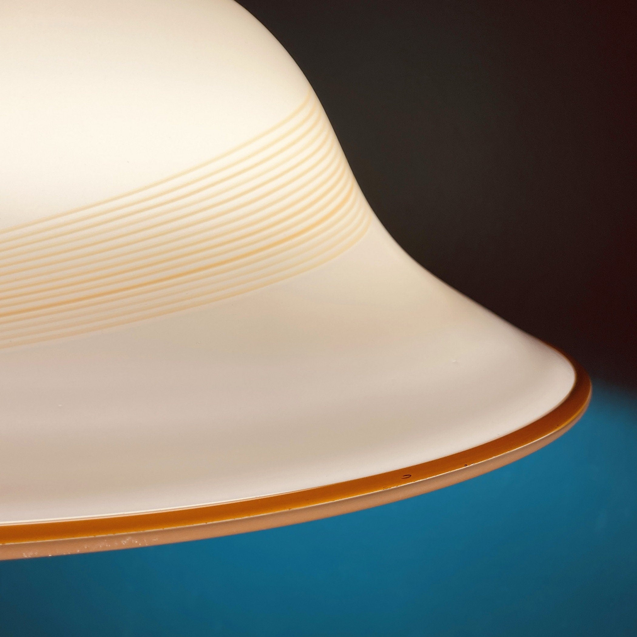 Vintage De Majo Murano Glass Pendant Lamp: Beige Mid-Century Lighting