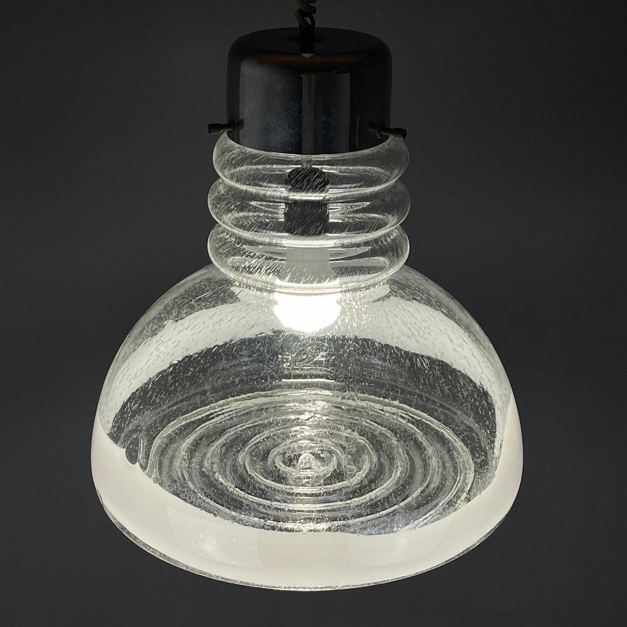 Murano glass pendant lamp Italy 1960s Space age Mid-century modern italian lighting