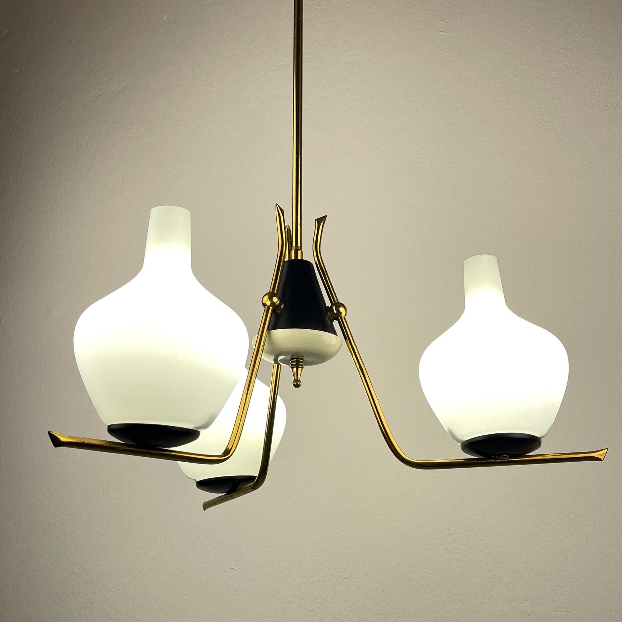 Mid-century chandelier by Stilnovo, Italy 1950s, Vintage home decor