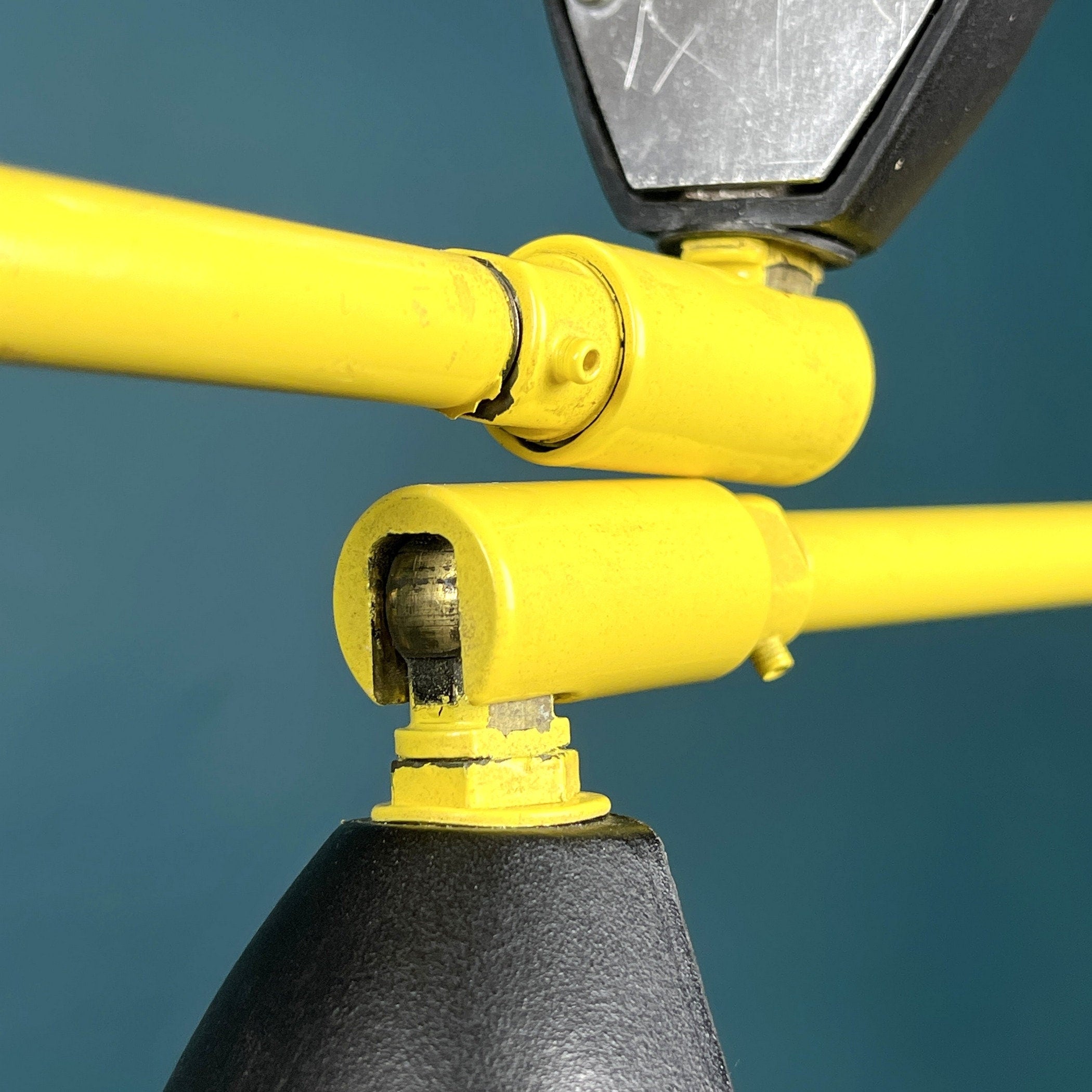 Pair of yellow floor lamps Yugoslavia 1960s Industrial Mid-century lighting Space age