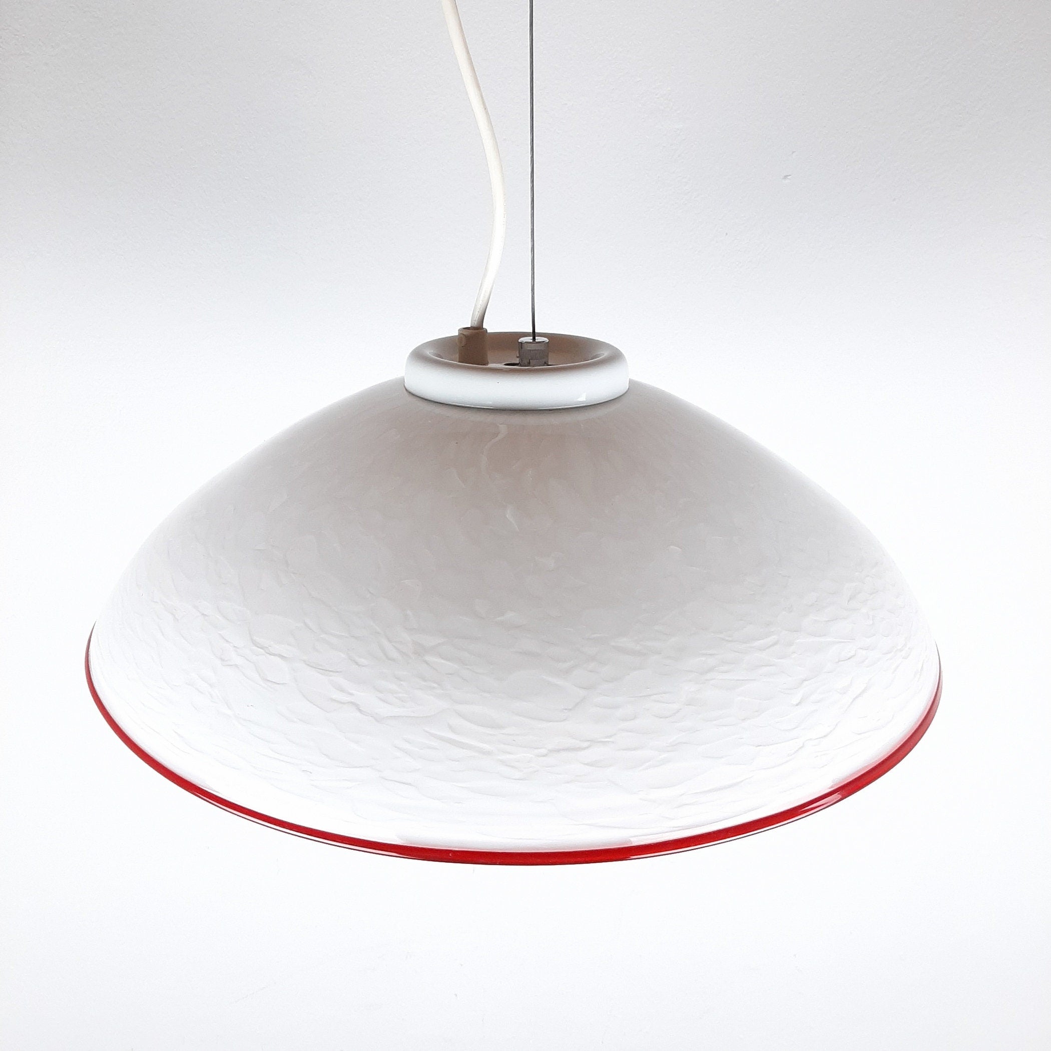 Vintage murano glass pendant lamp Italy 70s Mid-century lighting Modern Retro home decor