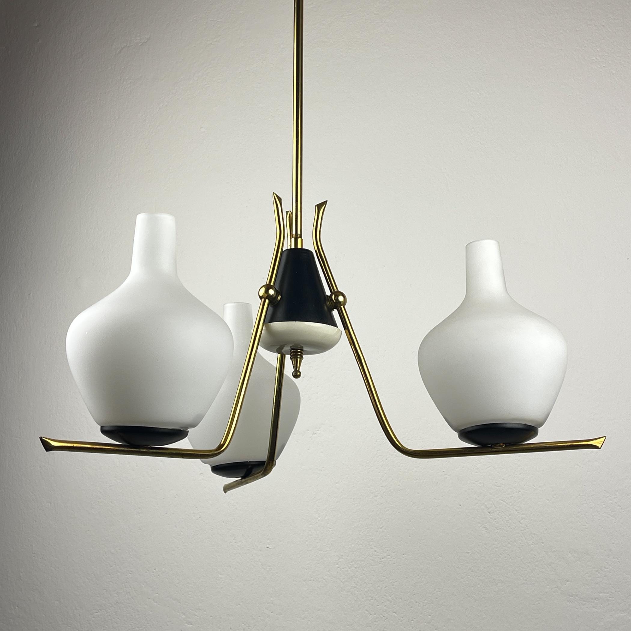 Mid-century chandelier by Stilnovo, Italy 1950s, Vintage home decor