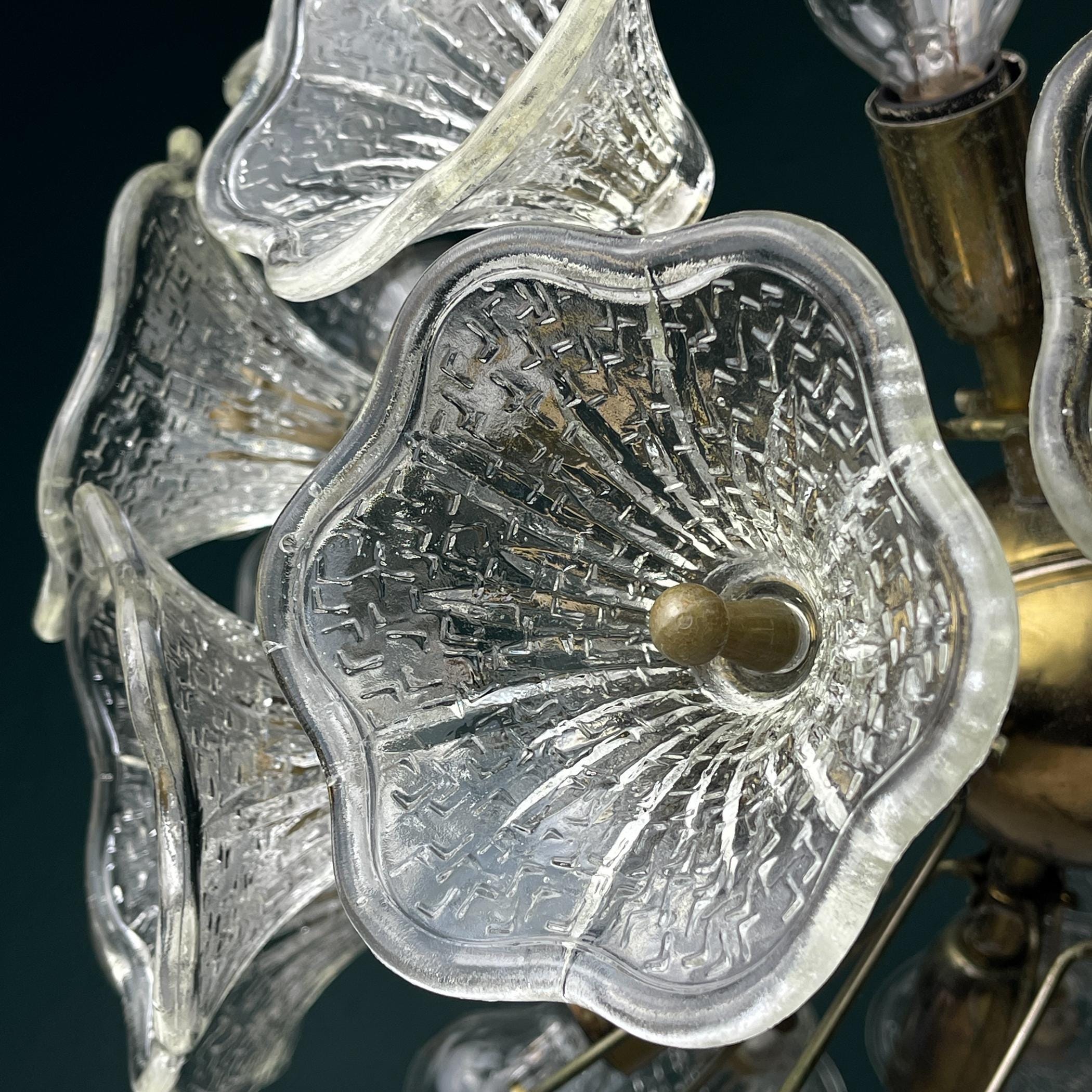 Large Murano chandelier Flower Sputnik by Paolo Venini for VeArt, Italy, 1960s