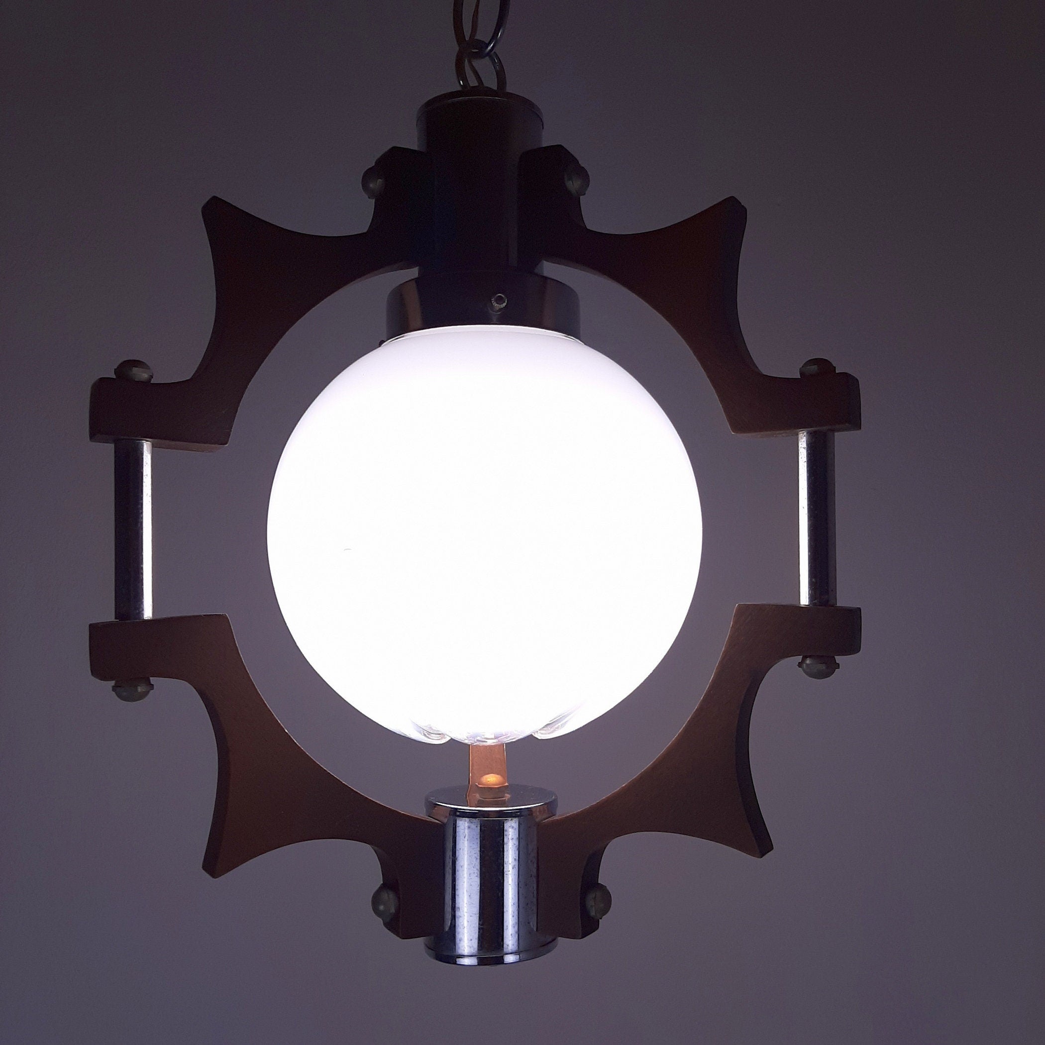 Vintage murano pendant lamp Mazzega Italy 1970s MCM Space Age