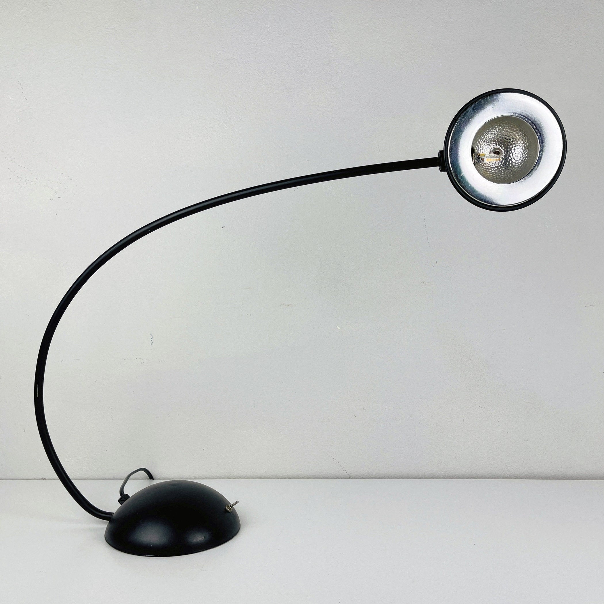Retro black desk lamp by C. Zaffaroni, Turate (Como), Italy 1980s, retro home office