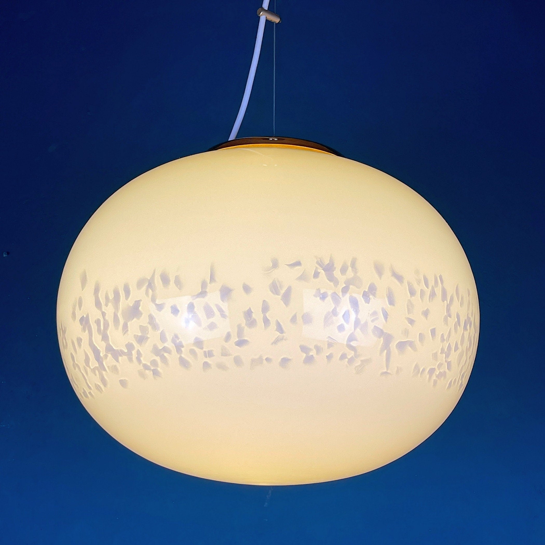 Classic beige murano pendant lamp Vetri Murano Italy 1970s Italian mid-century modern lighting