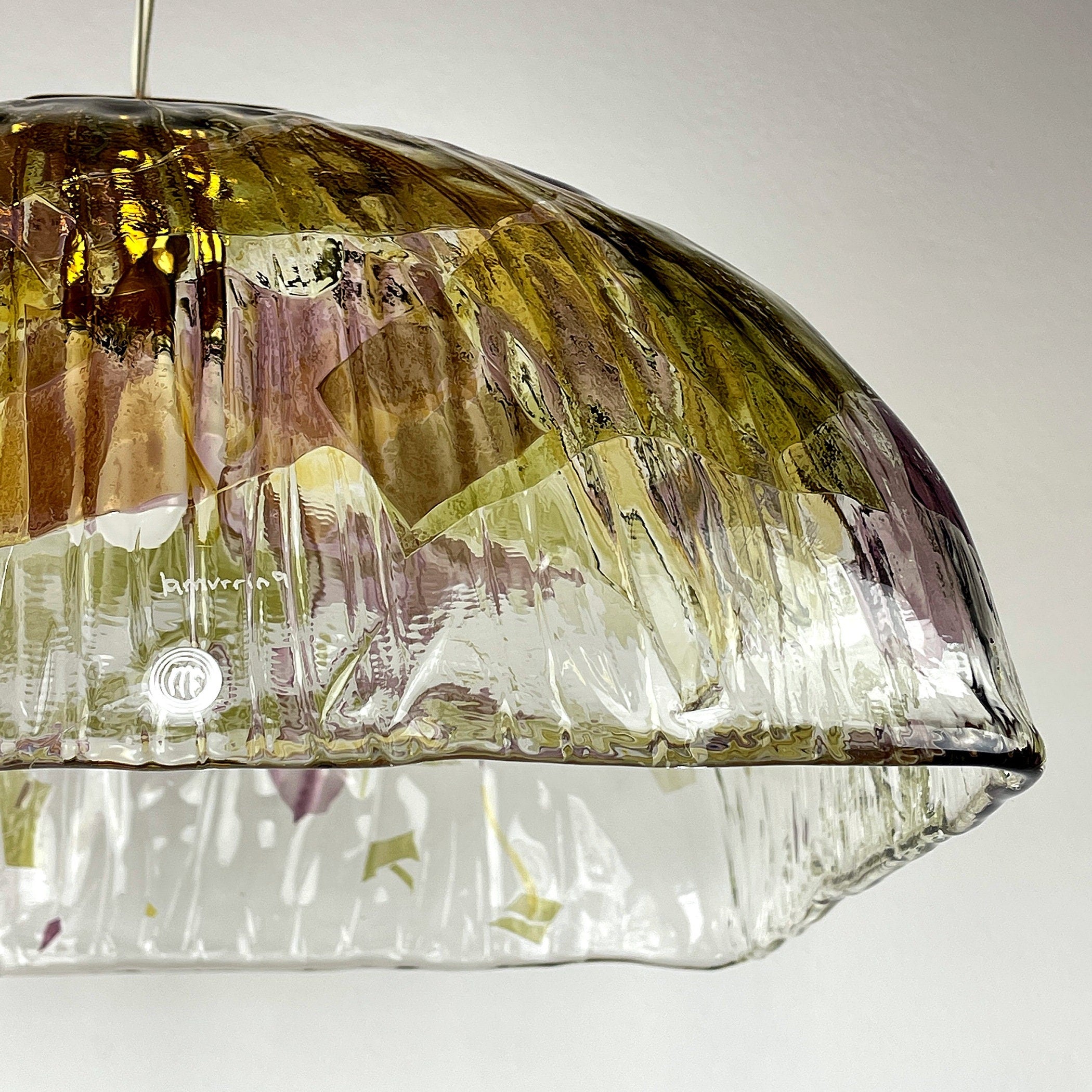 Vintage La Murrina Murano Glass Pendant Lamp: Italian MCM Lighting