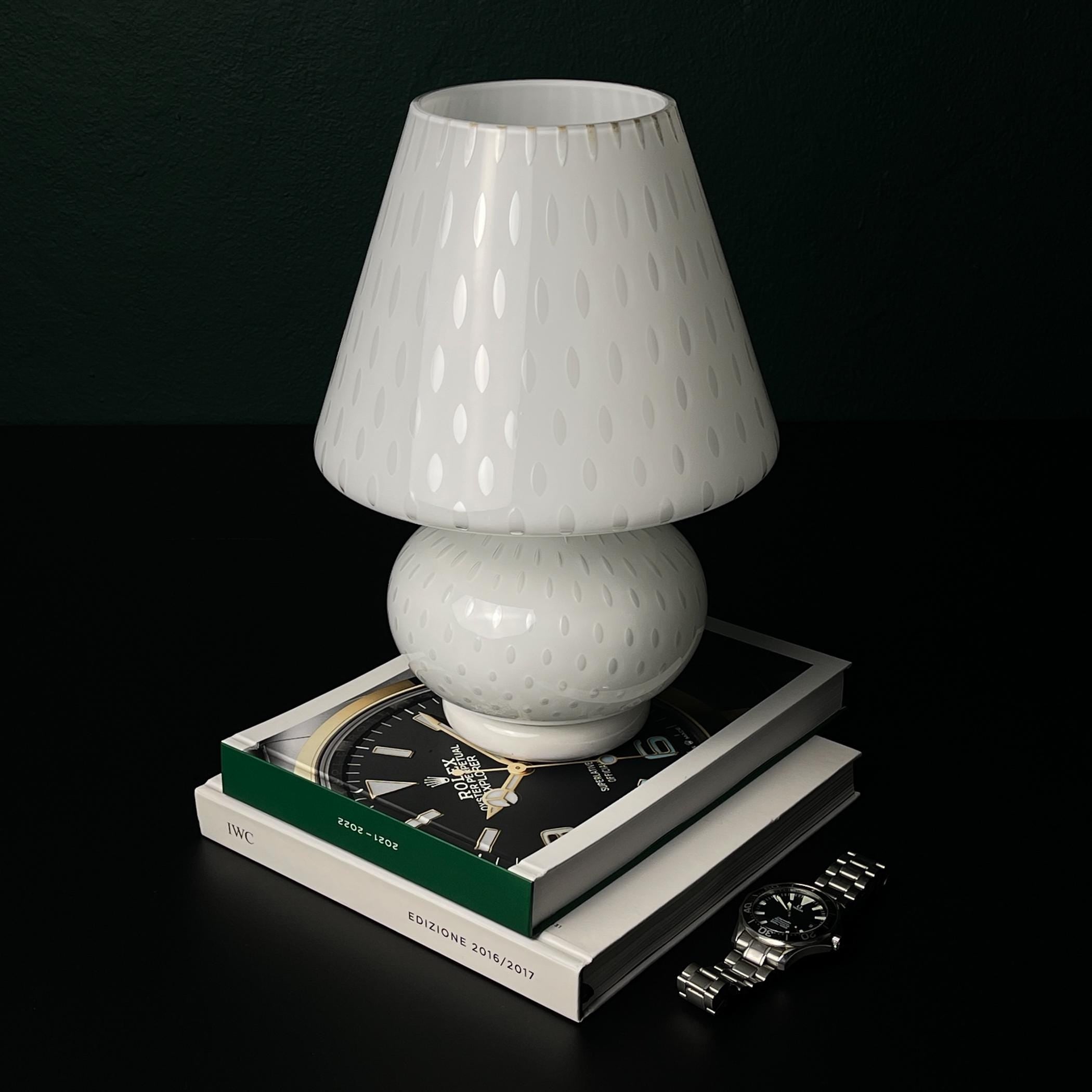 Original Murano Glass Table Lamp Mushroom, Italy 1990s, Vintage home decor