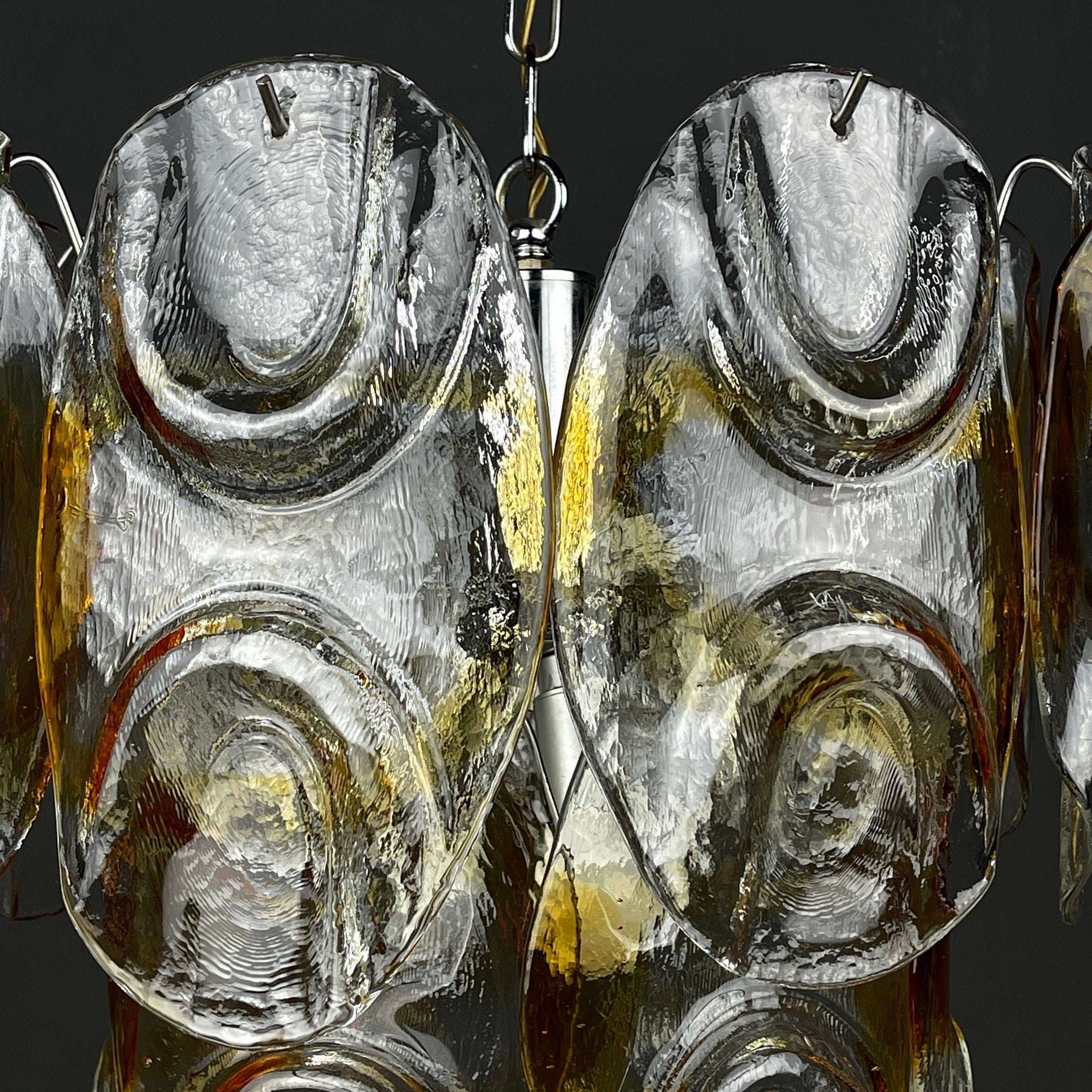 Murano chandelier by Mazzega Italy 1960s Mid-century modern italian lighting 14 murano glass petals