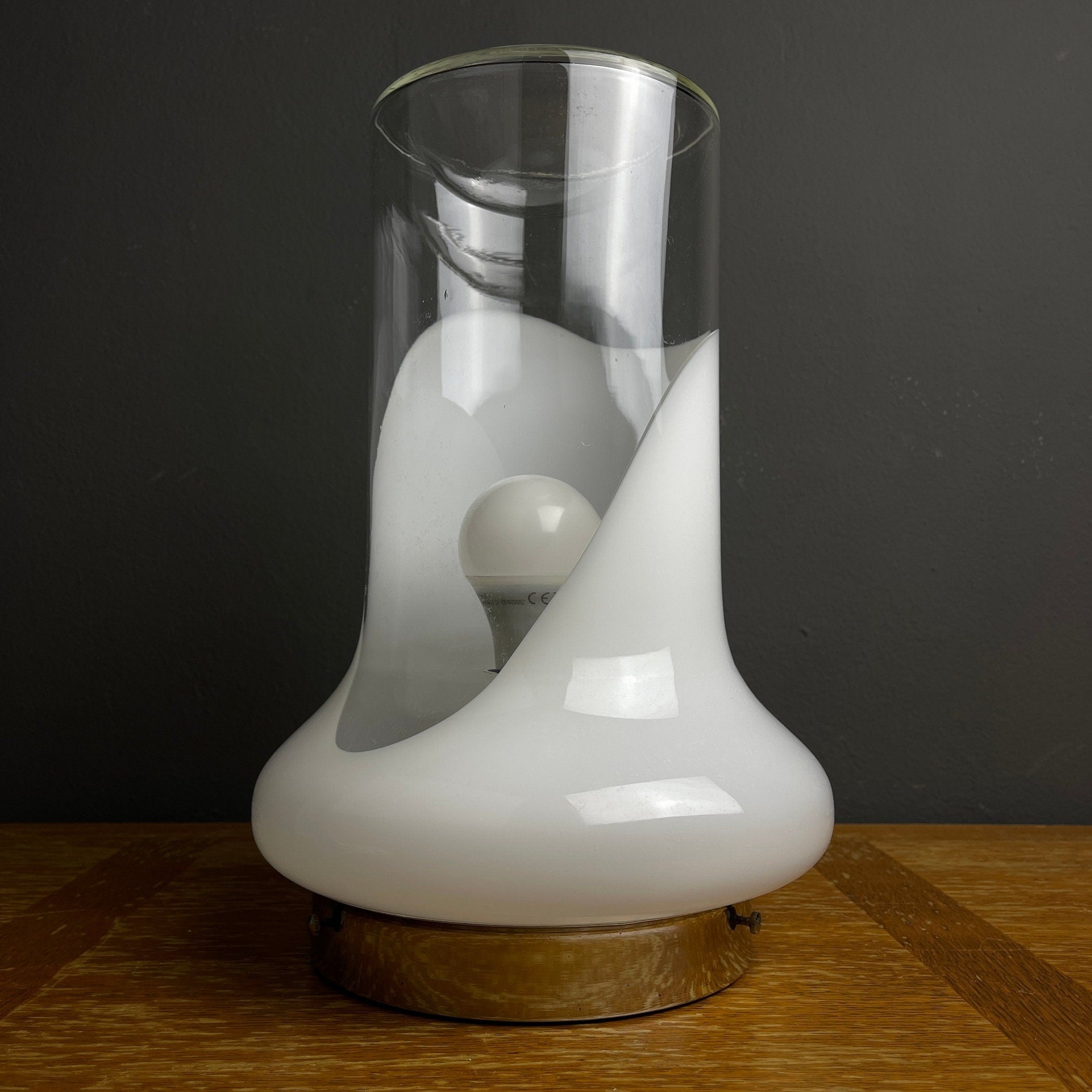 Vintage Murano Glass Table Lamp by Roberto Pamio for Leucos, Italy