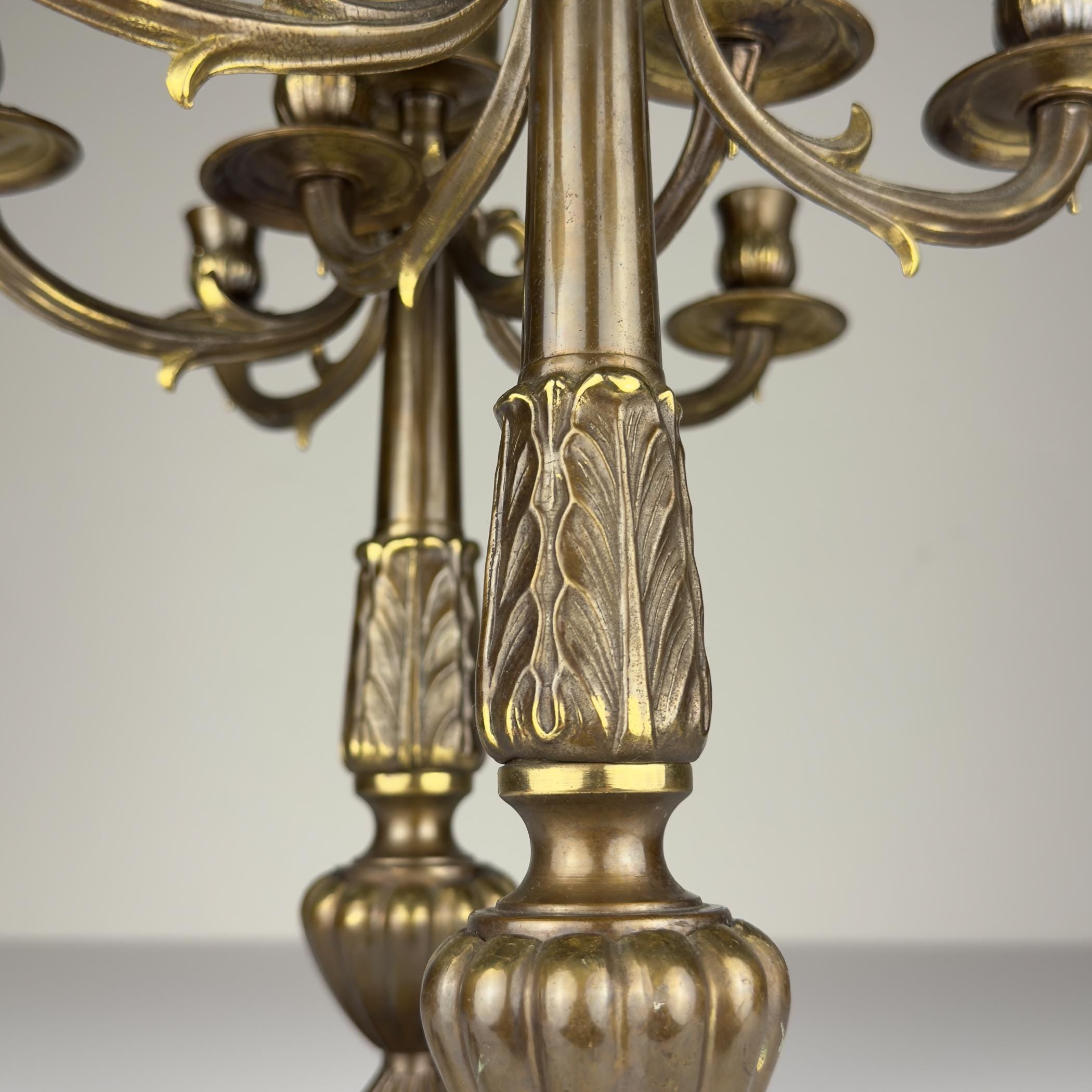 Vintage large bronze table lamps, Italy 1950s, Set of 2, Vintage home decor