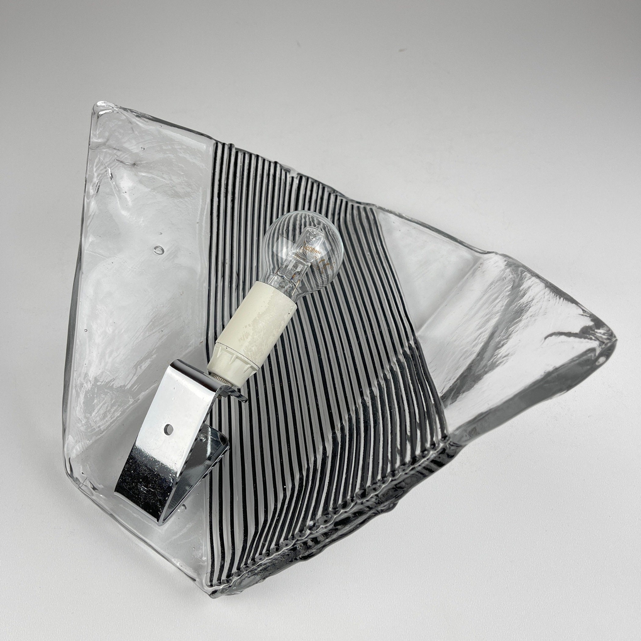 Vintage Murano Glass Wall Sconce: Italian MCM Lighting, 1970s