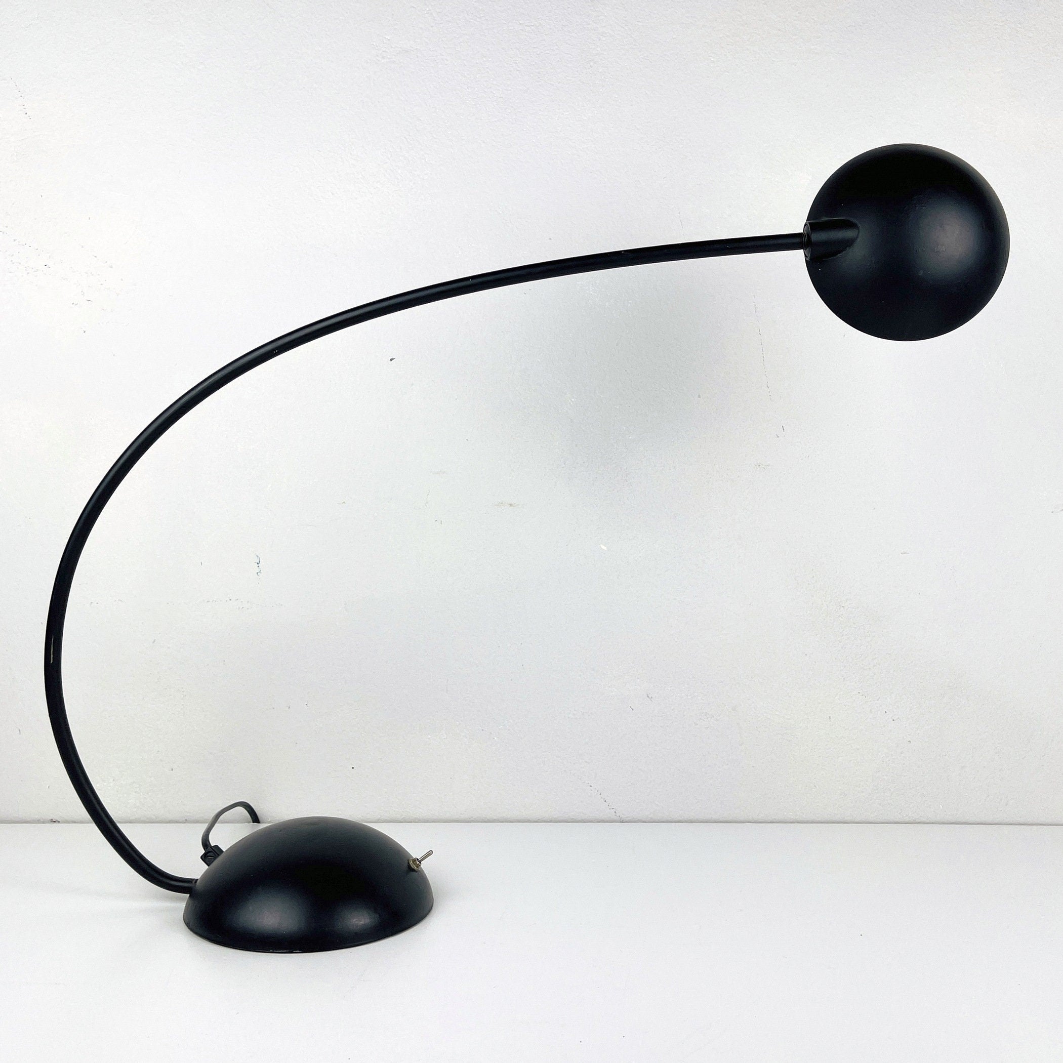 Retro black desk lamp by C. Zaffaroni, Turate (Como), Italy 1980s, retro home office