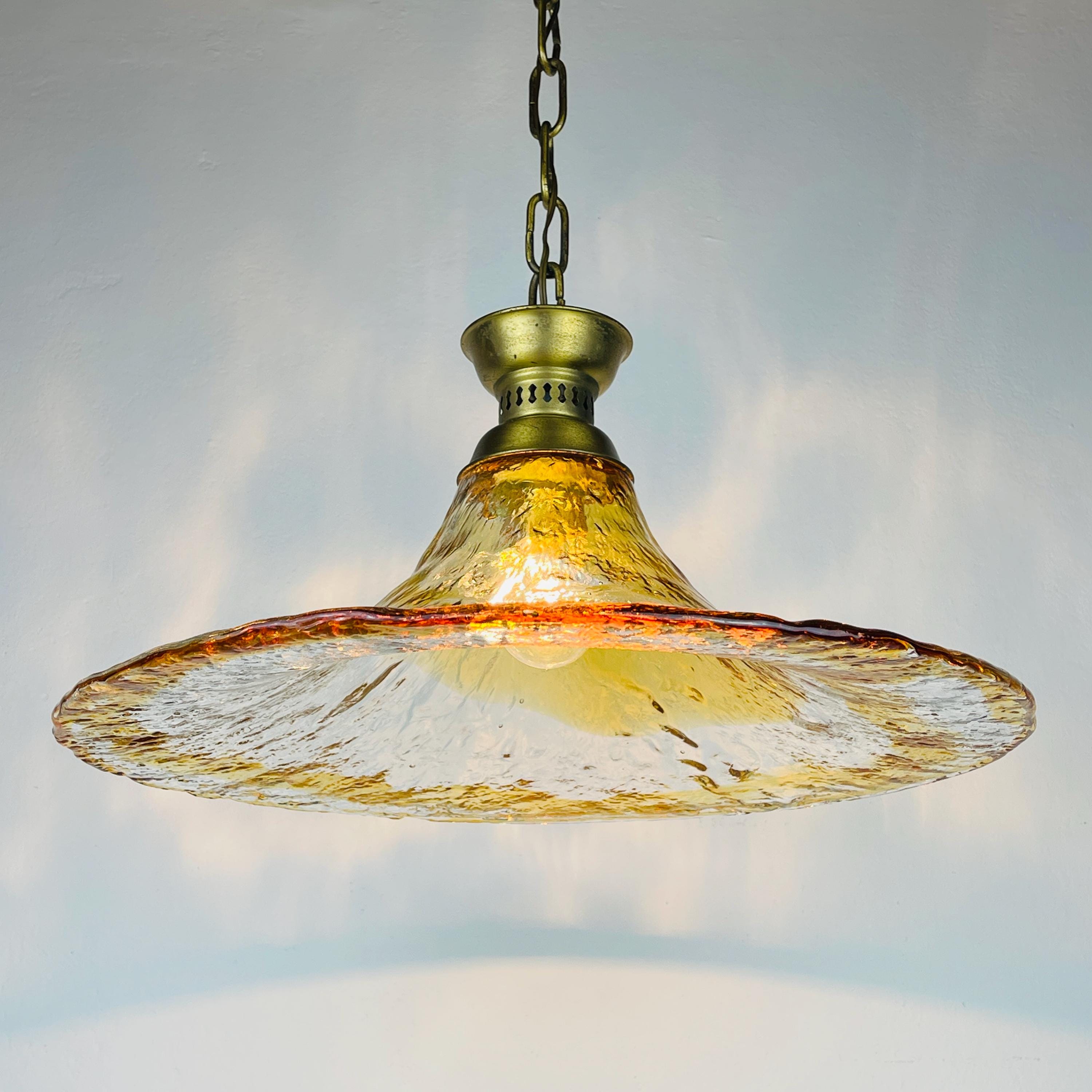 Vintage murano pendant lamp by AV Mazzega, Italy 1950s