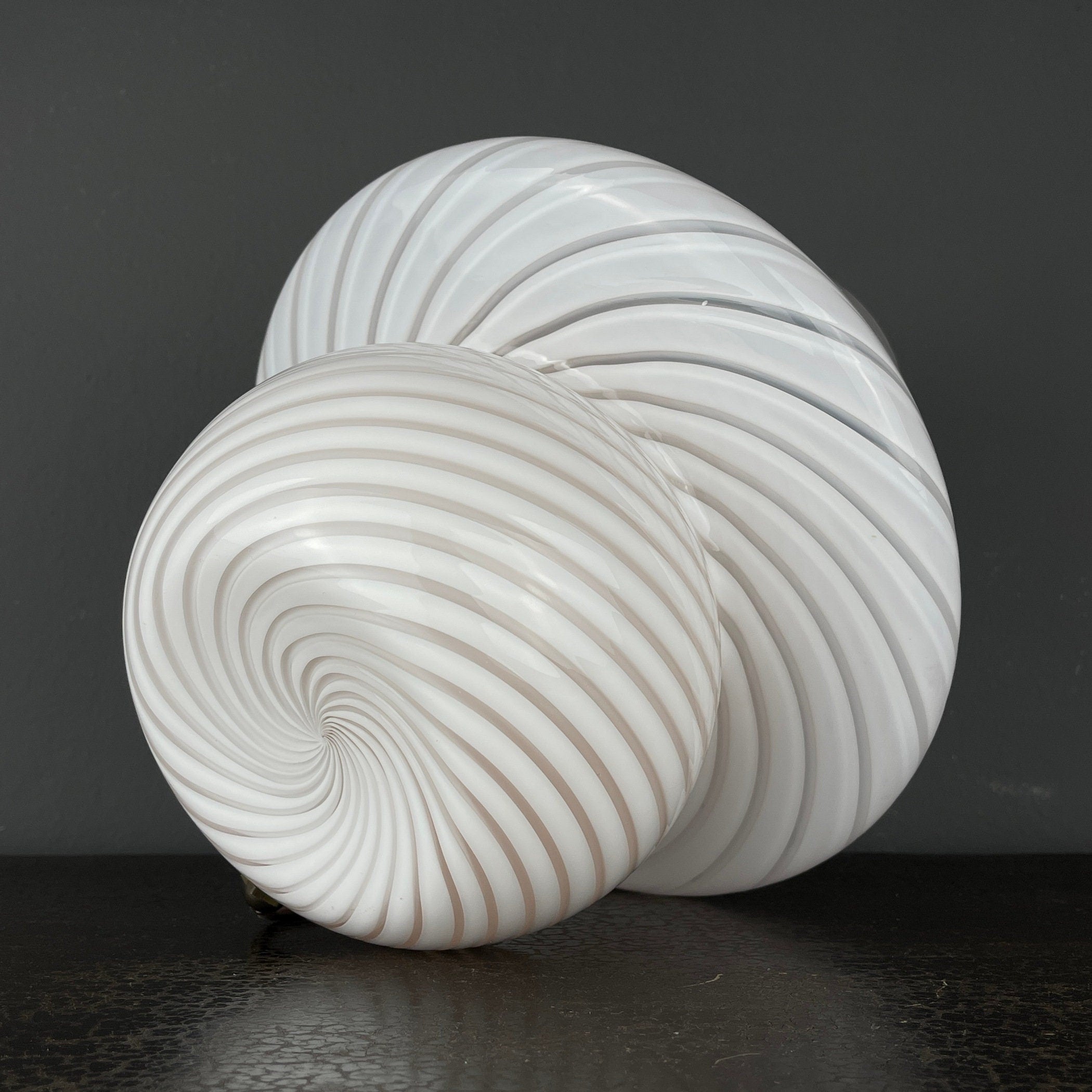 Vintage Swirl Murano Glass Table Lamp Mushroom, Italy 1970s