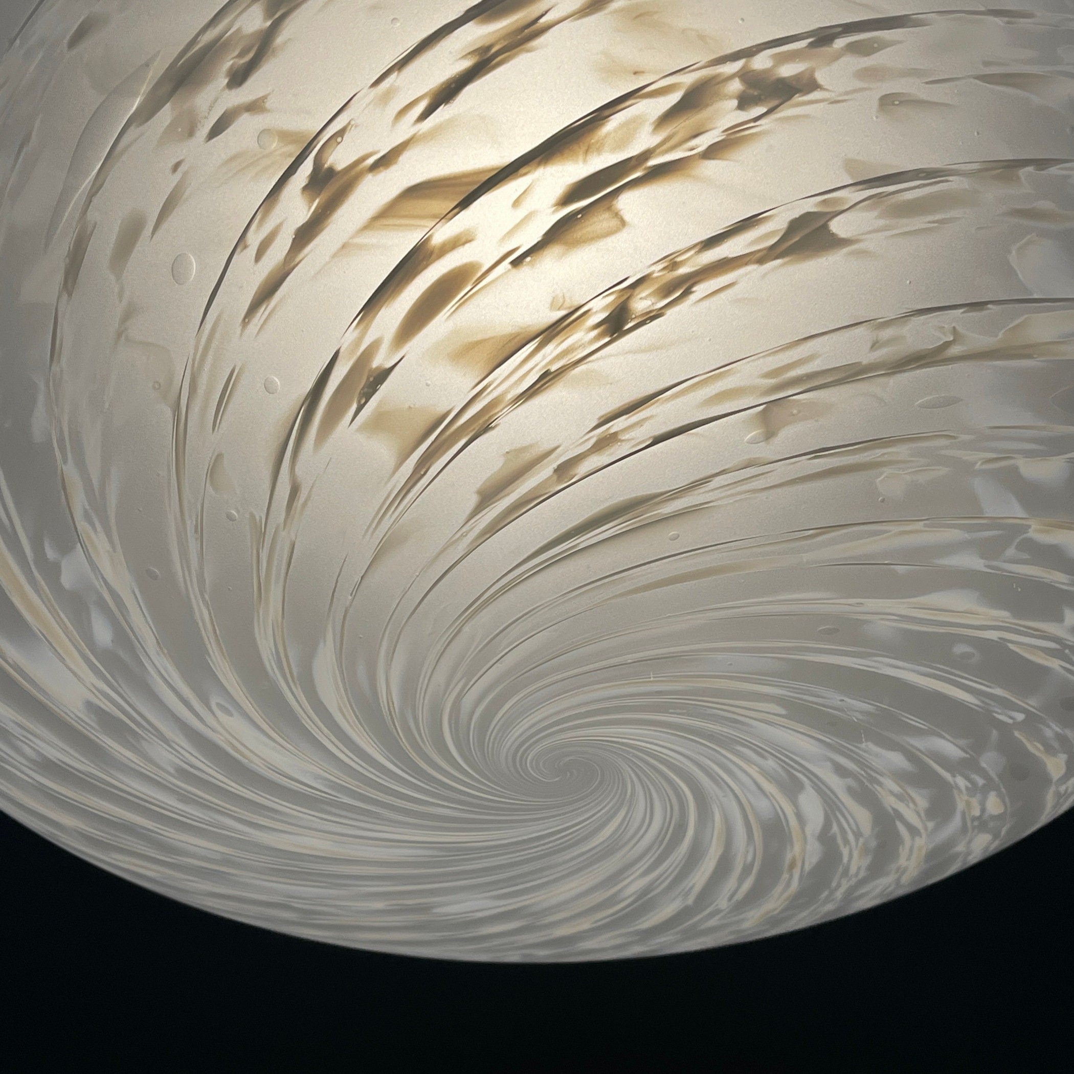 Large swirl murano glass pendant lamp Vetri Murano Italy 1970s