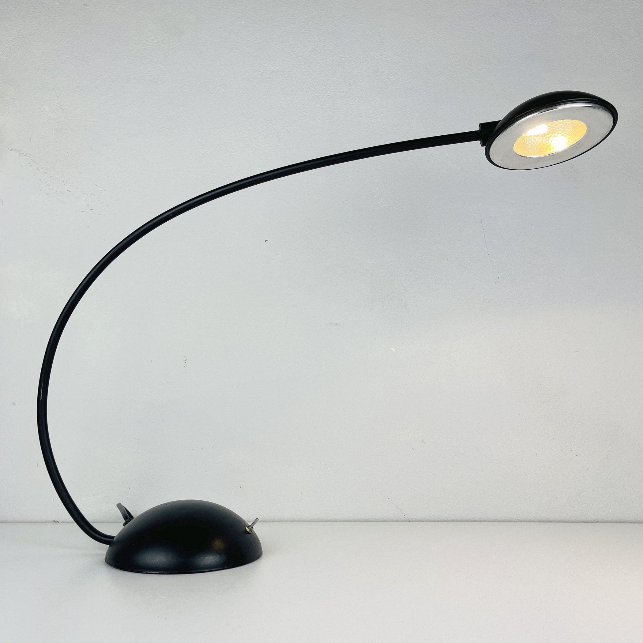 Retro black desk lamp by C. Zaffaroni, Turate (Como), Italy 1980s, retro home office