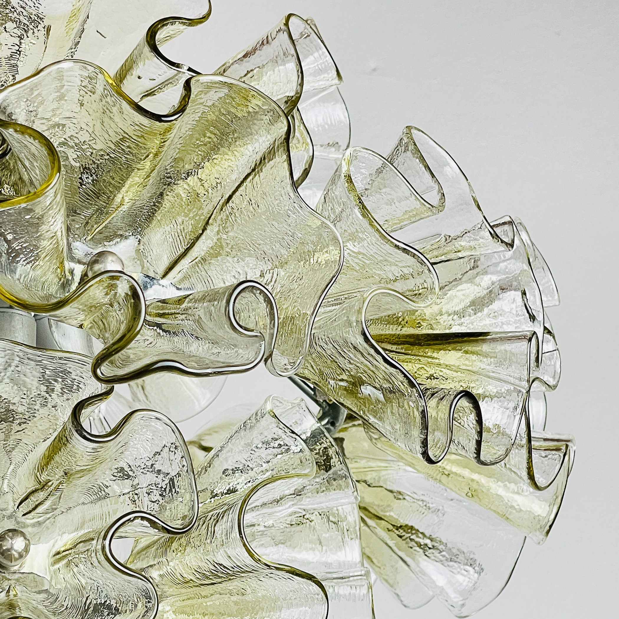 Murano glass chandelier by Mazzega, Italy 1970s, Mid-century modern lamp