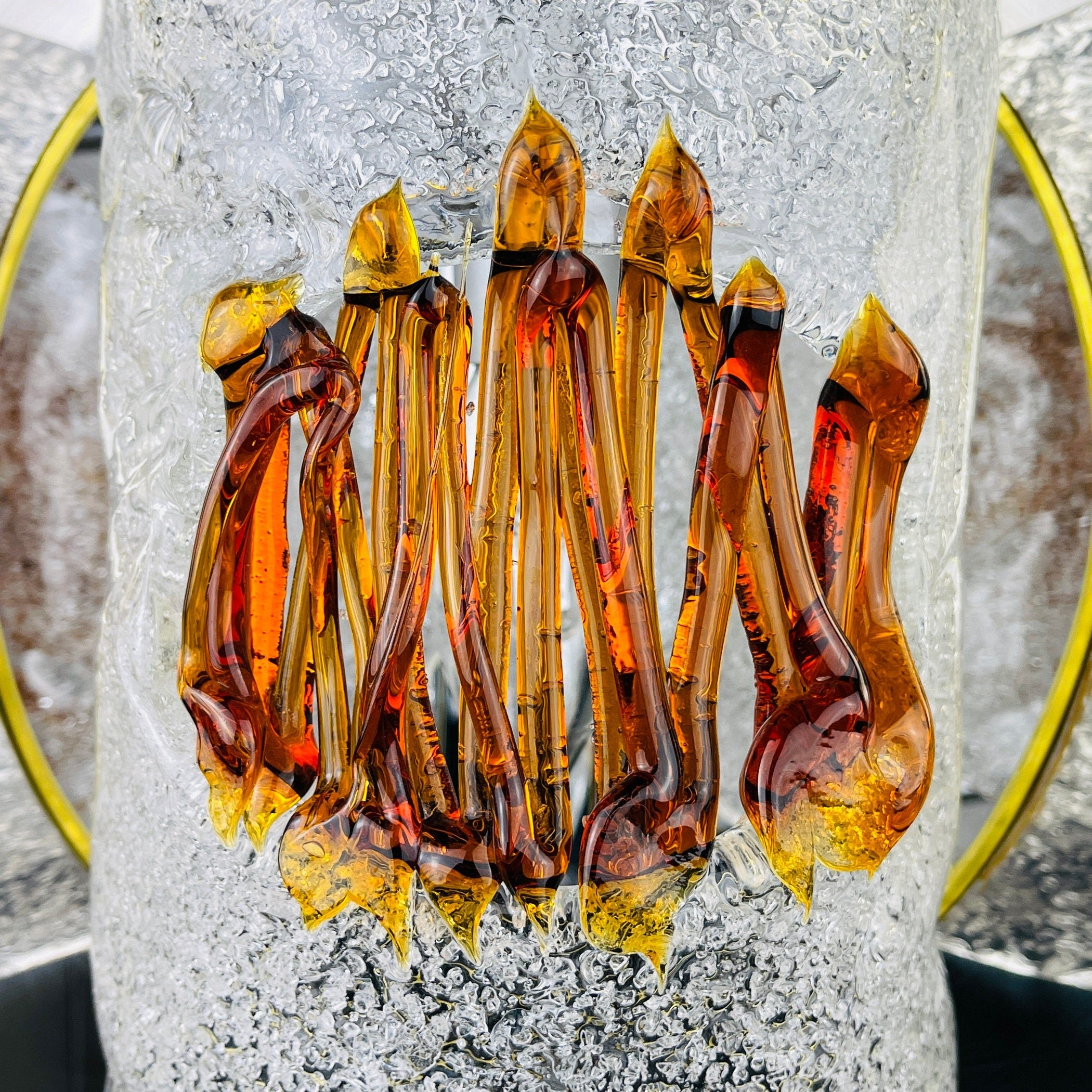 Mid-Century Amber Murano Glass Chandelier by Toni Zuccheri for VeArt, 1970s