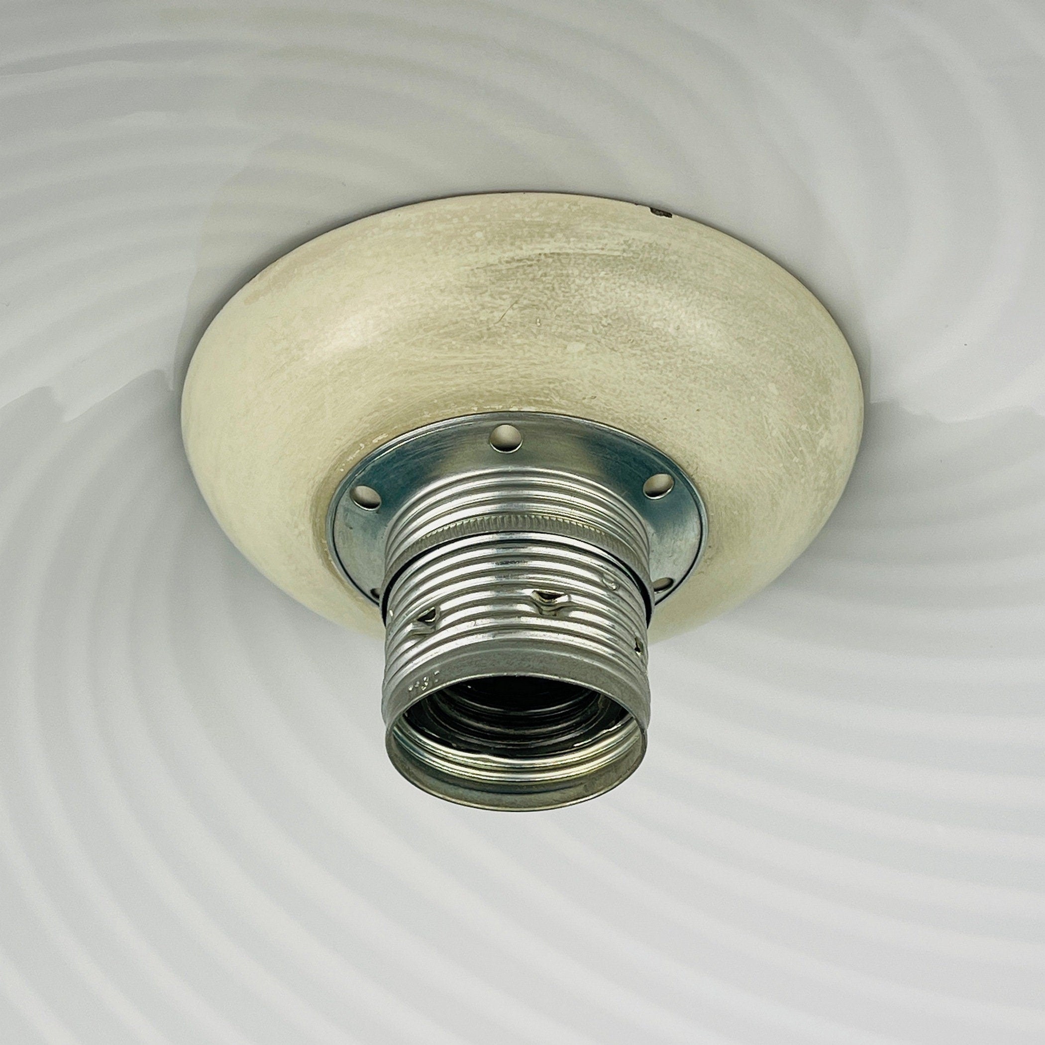 Vintage Swirl Murano Glass Pendant Lamp - 1970s Italian Lighting